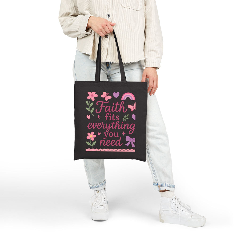Faith fits everything you need. | Cotton Canvas Tote Bag