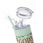 God’s love never fails. — 1 Corinthians 13:8 | Skinny Tumbler with Straw