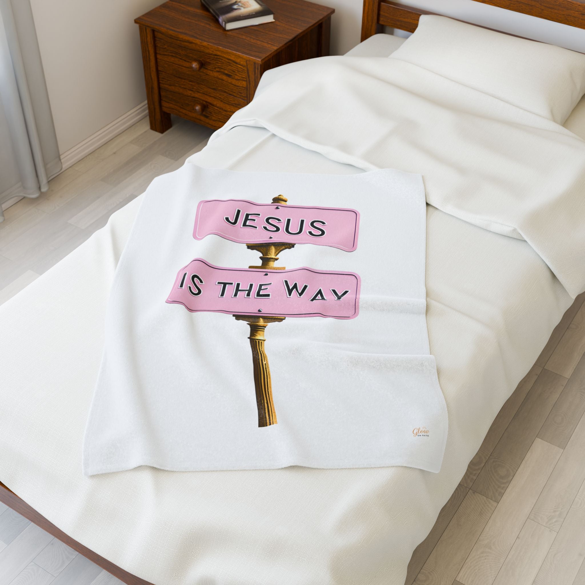 Jesus Is the Way | Cozy Velveteen Plush Blanket