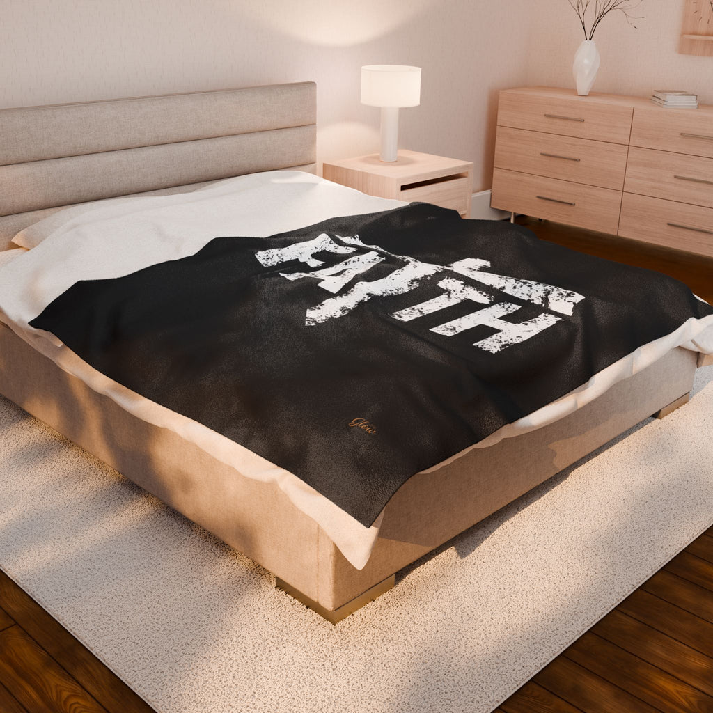 Faith | Cozy Velveteen Plush Blanket