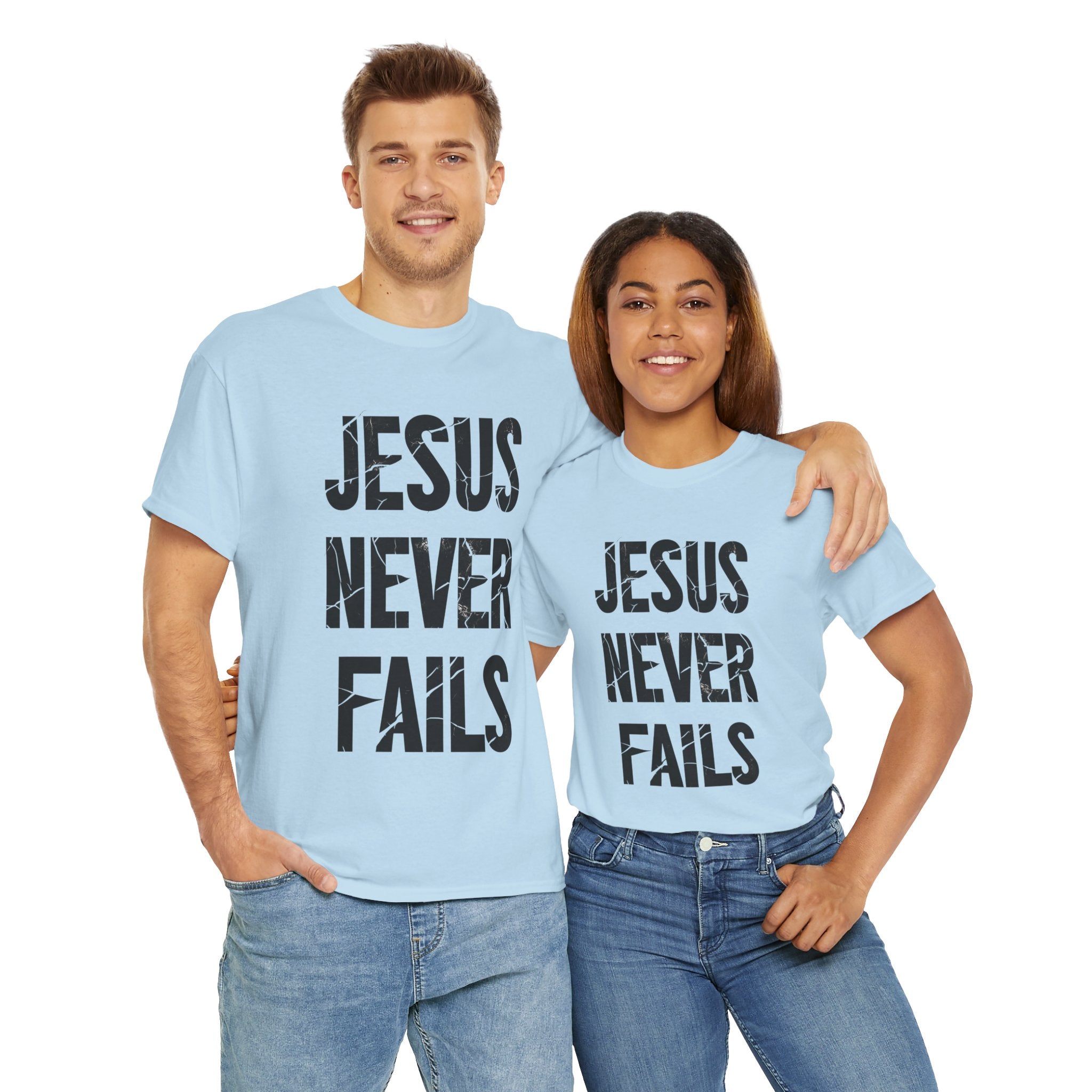 Jesus Never Fails | Unisex Heavy Cotton Tee