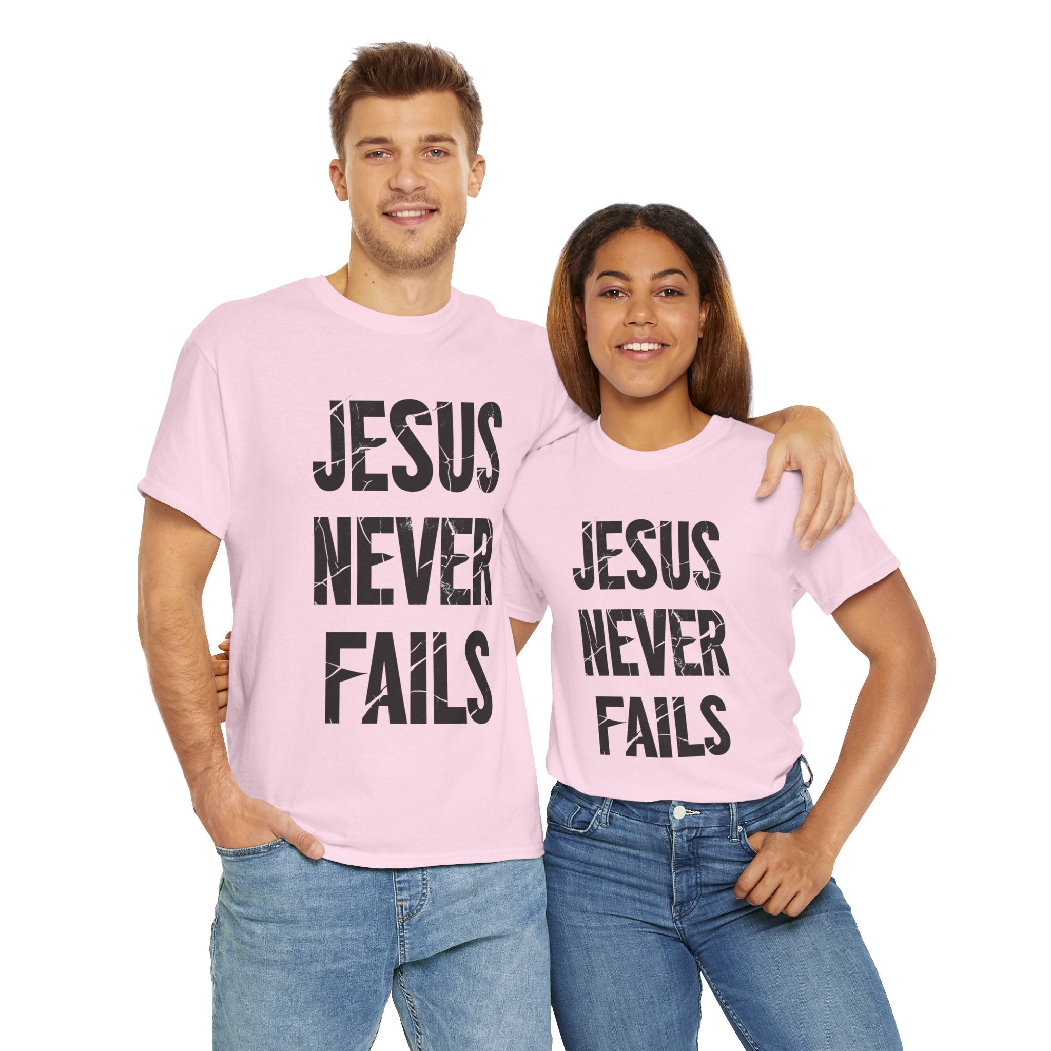 Jesus Never Fails | Unisex Heavy Cotton Tee