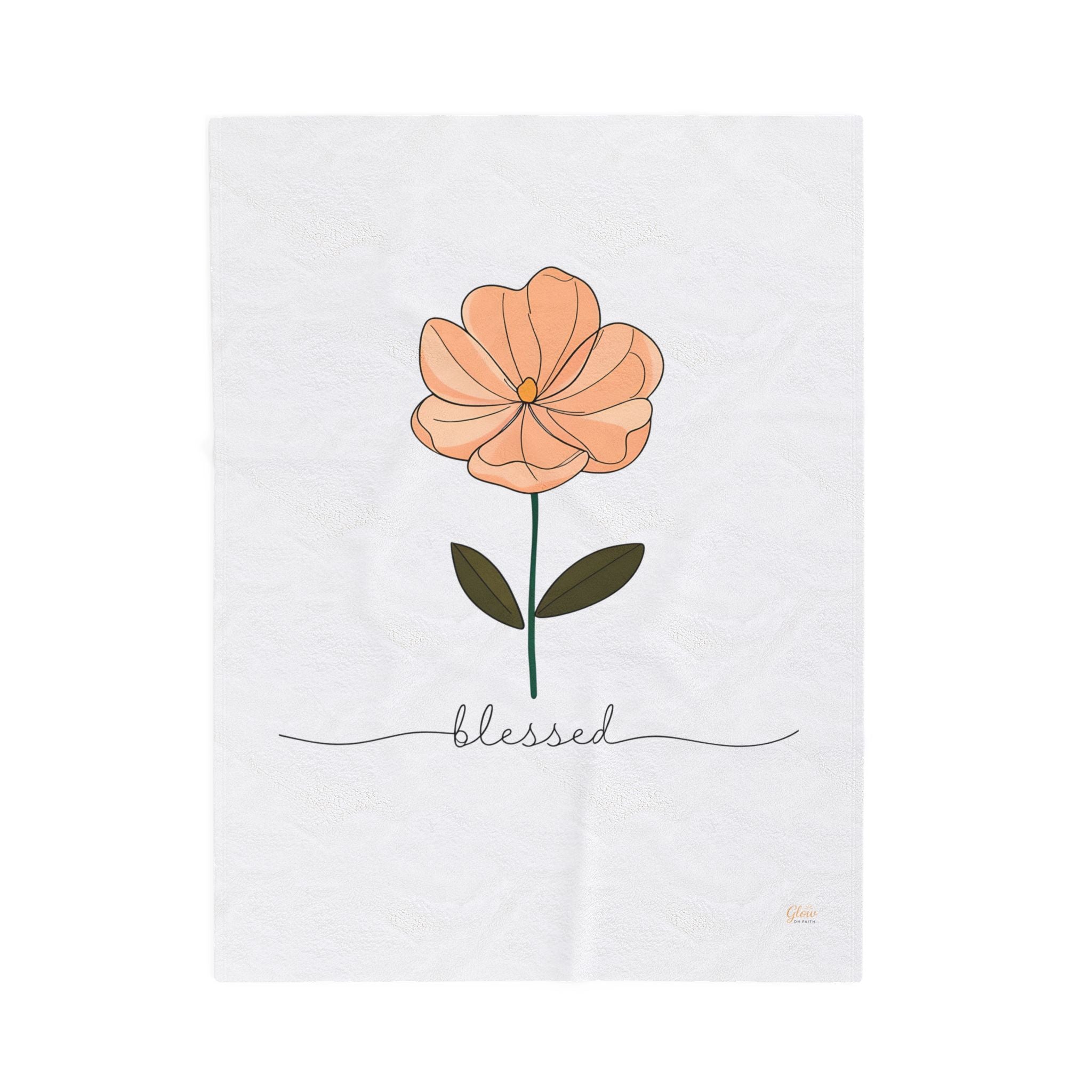 Blessed | Cozy Floral Velveteen Plush Blanket