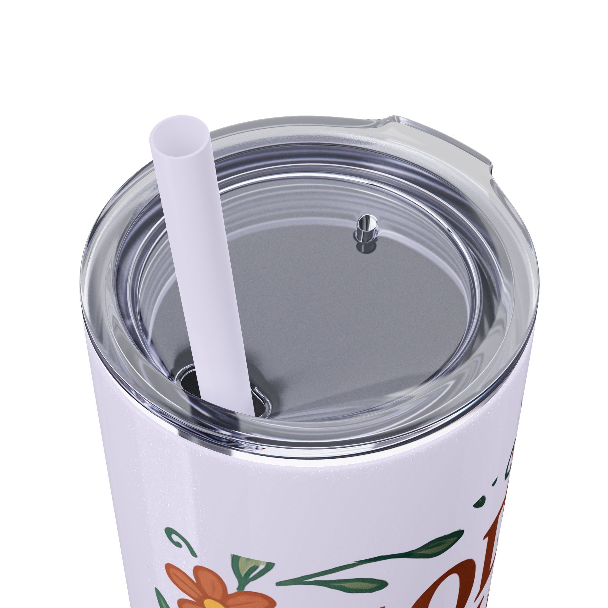God’s love never fails. — 1 Corinthians 13:8 | Skinny Tumbler with Straw
