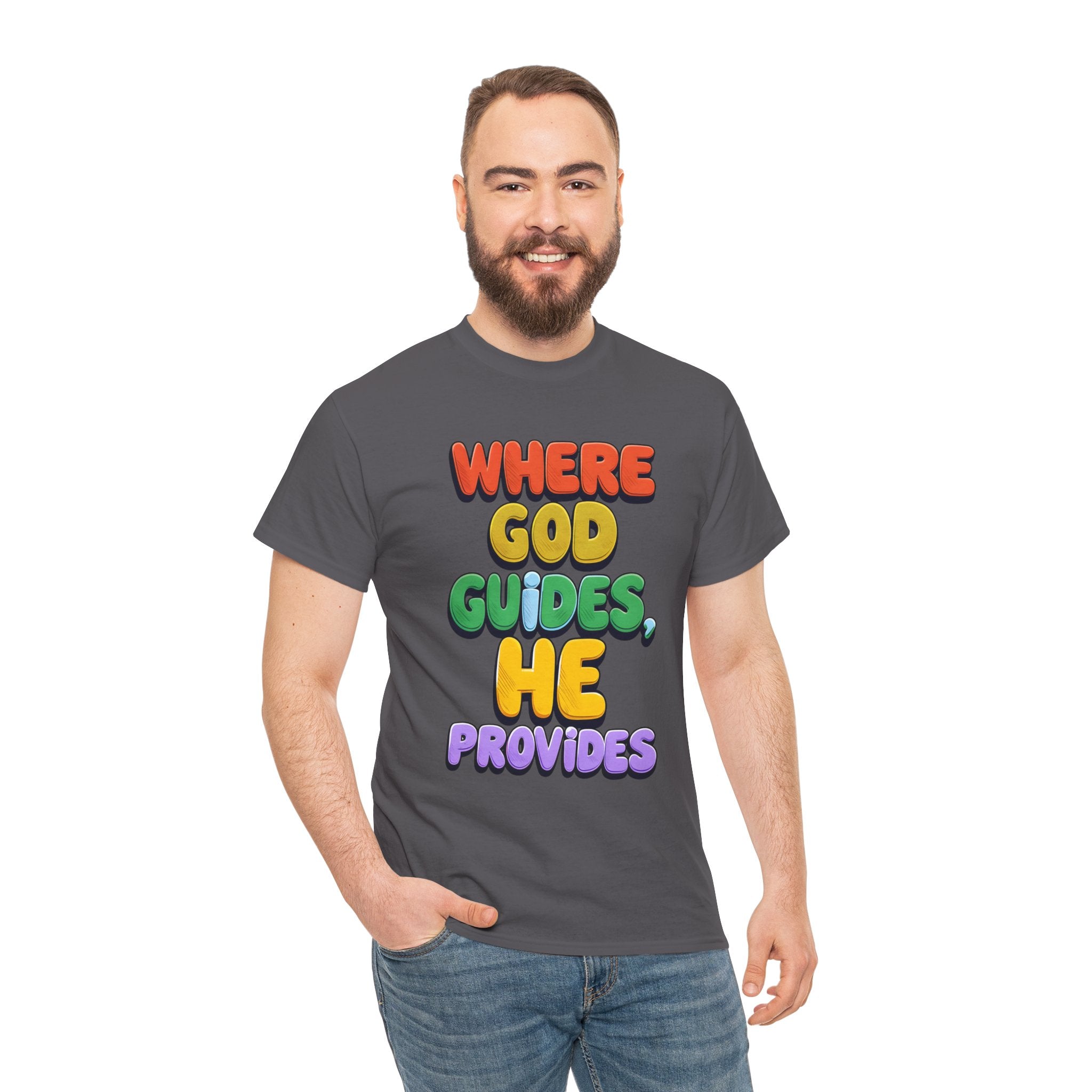 Where God Guides, He Provides | Unisex Cotton T-Shirt