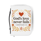 God’s love never fails. — 1 Corinthians 13:8 | Bible Cover