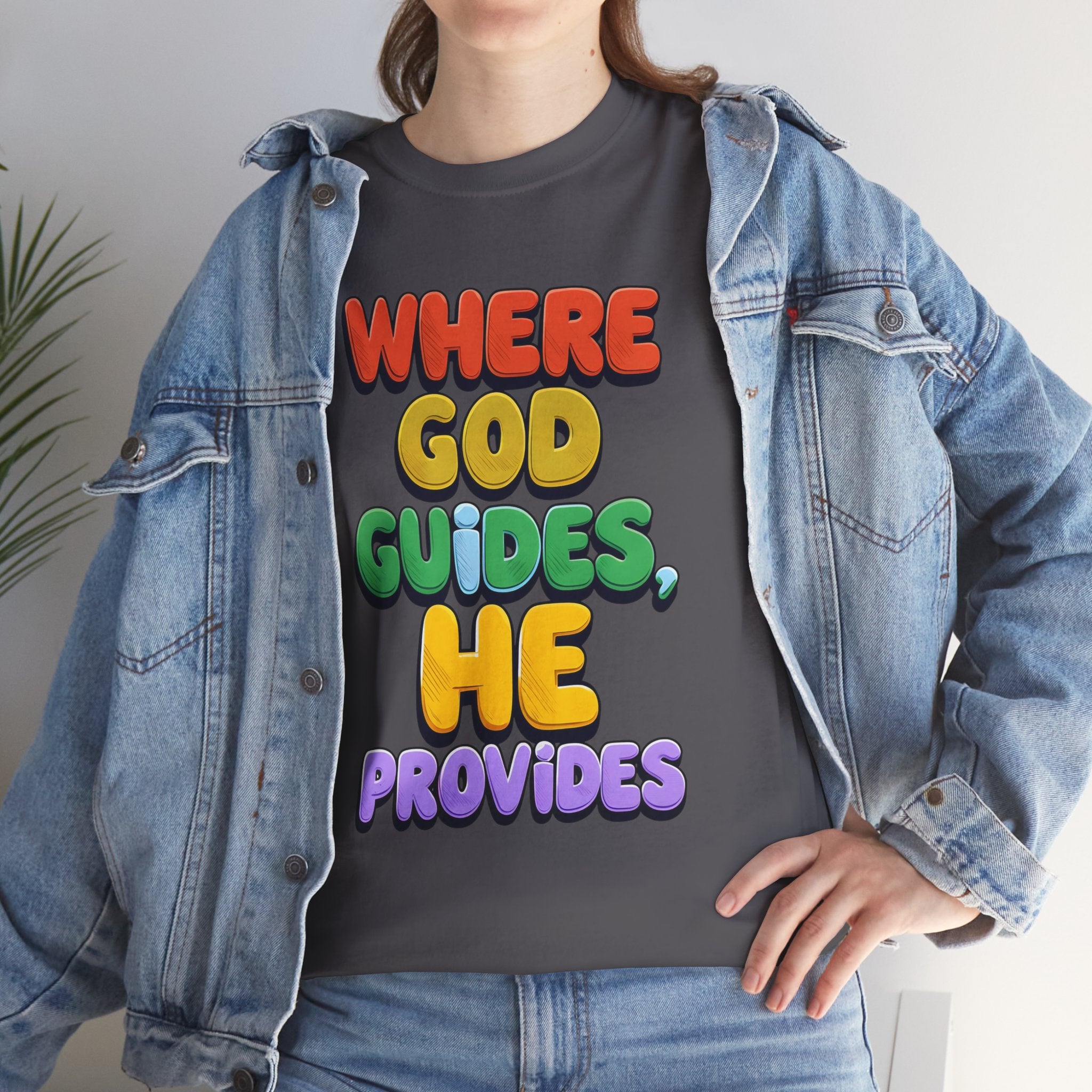 Where God Guides, He Provides | Unisex Cotton T-Shirt