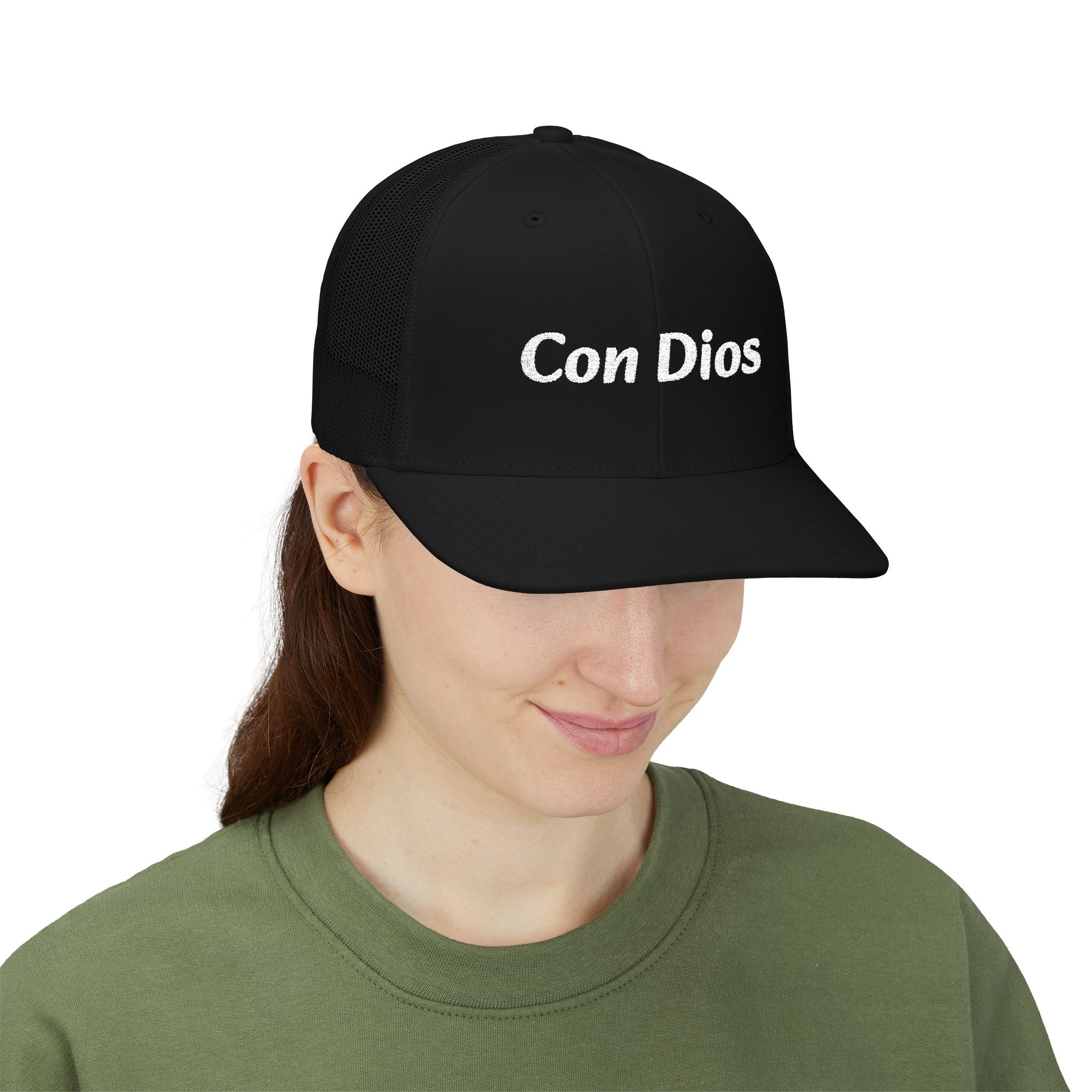 Con Dios | Embroidered Snapback Trucker Cap