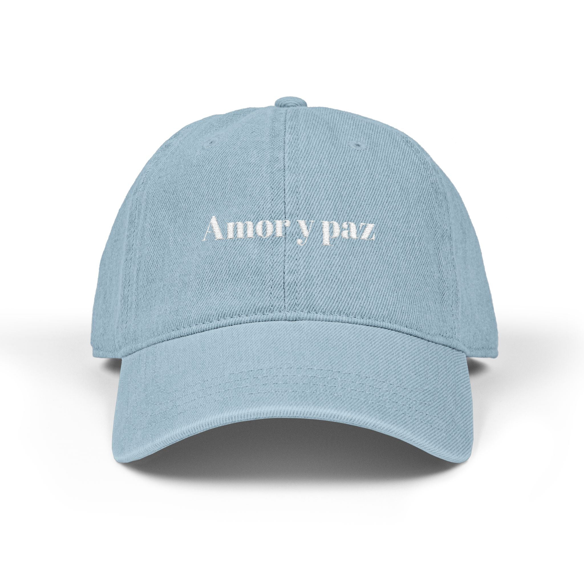 Amor y Paz (Love & Peace) | Embroidered Denim Hat