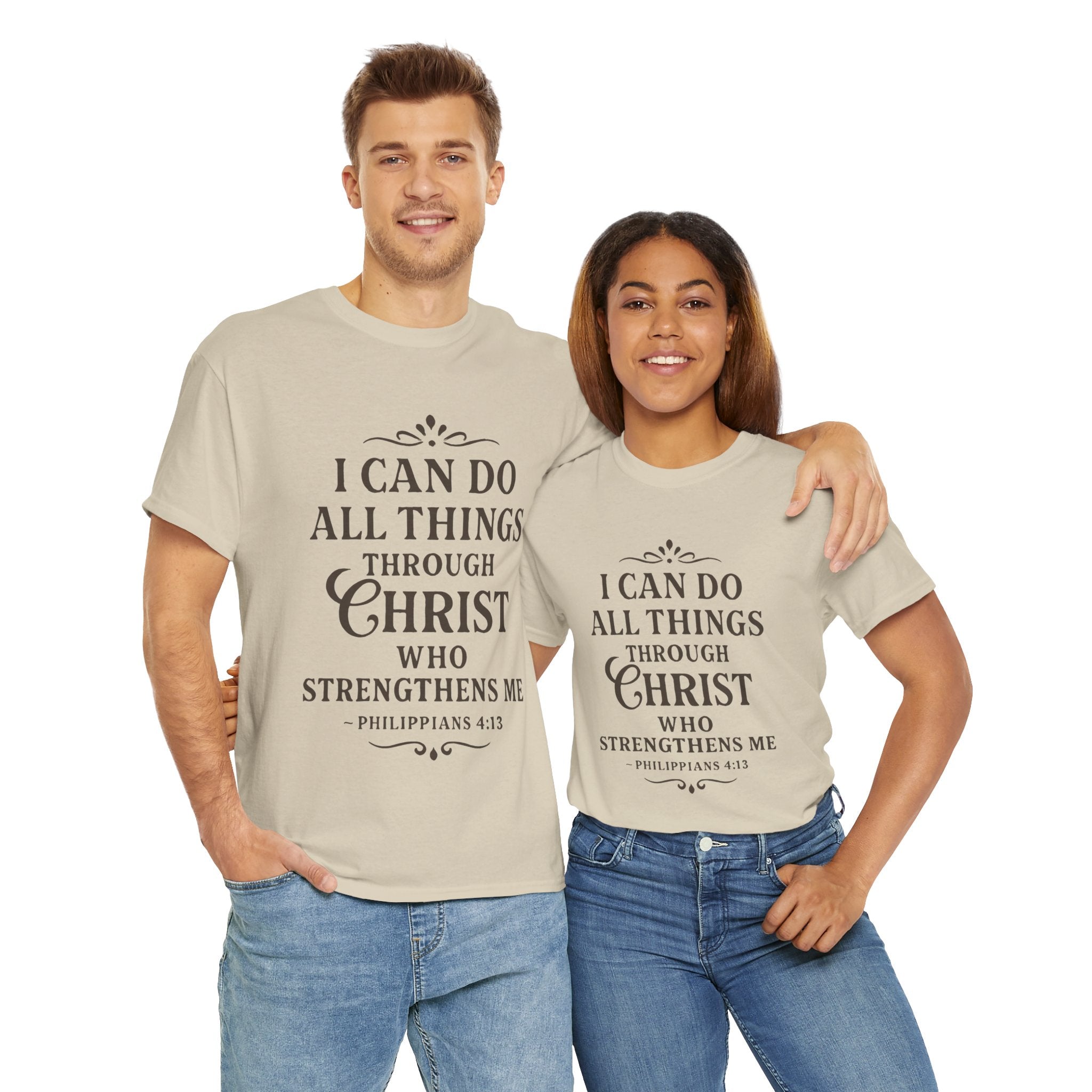 I can do all things through Christ who strengthens me. — Philippians 4:13 | Unisex Heavy Cotton T-Shirt