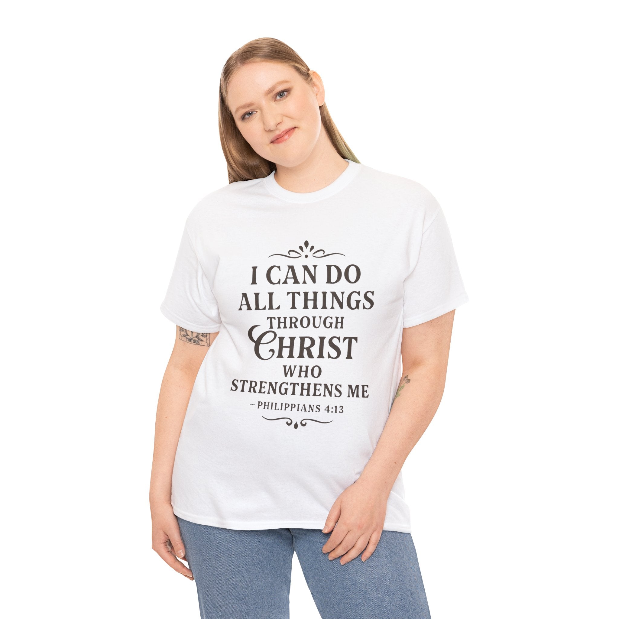 I can do all things through Christ who strengthens me. — Philippians 4:13 | Unisex Heavy Cotton T-Shirt