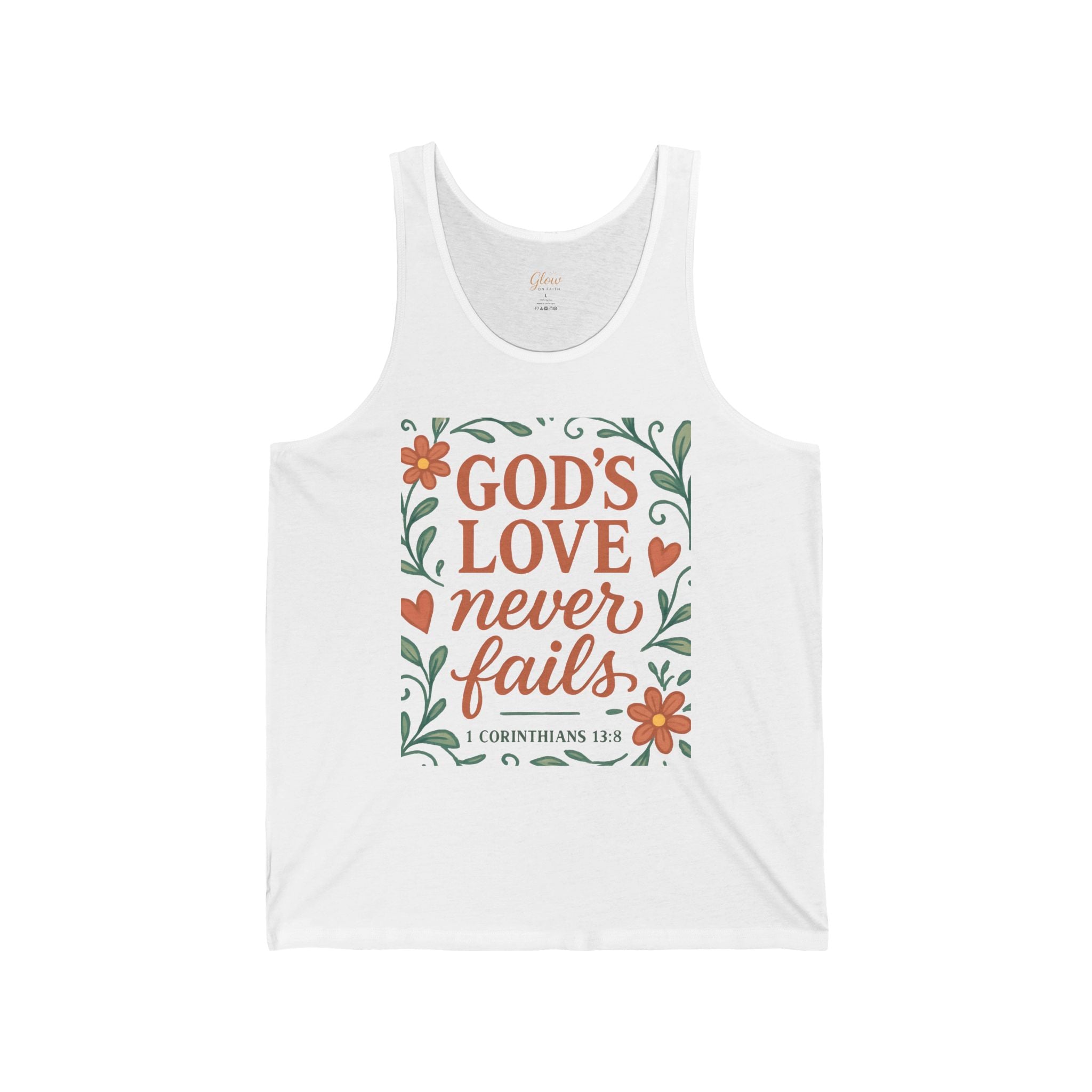 God's Love Never Fails | Unisex Jersey Tank
