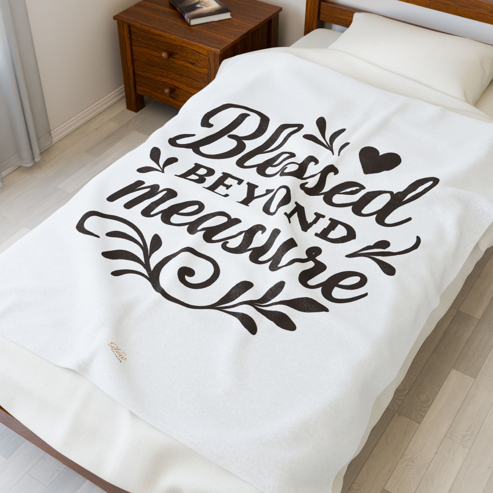 Blessed Beyond Measure | Cozy Velveteen Plush Blanket