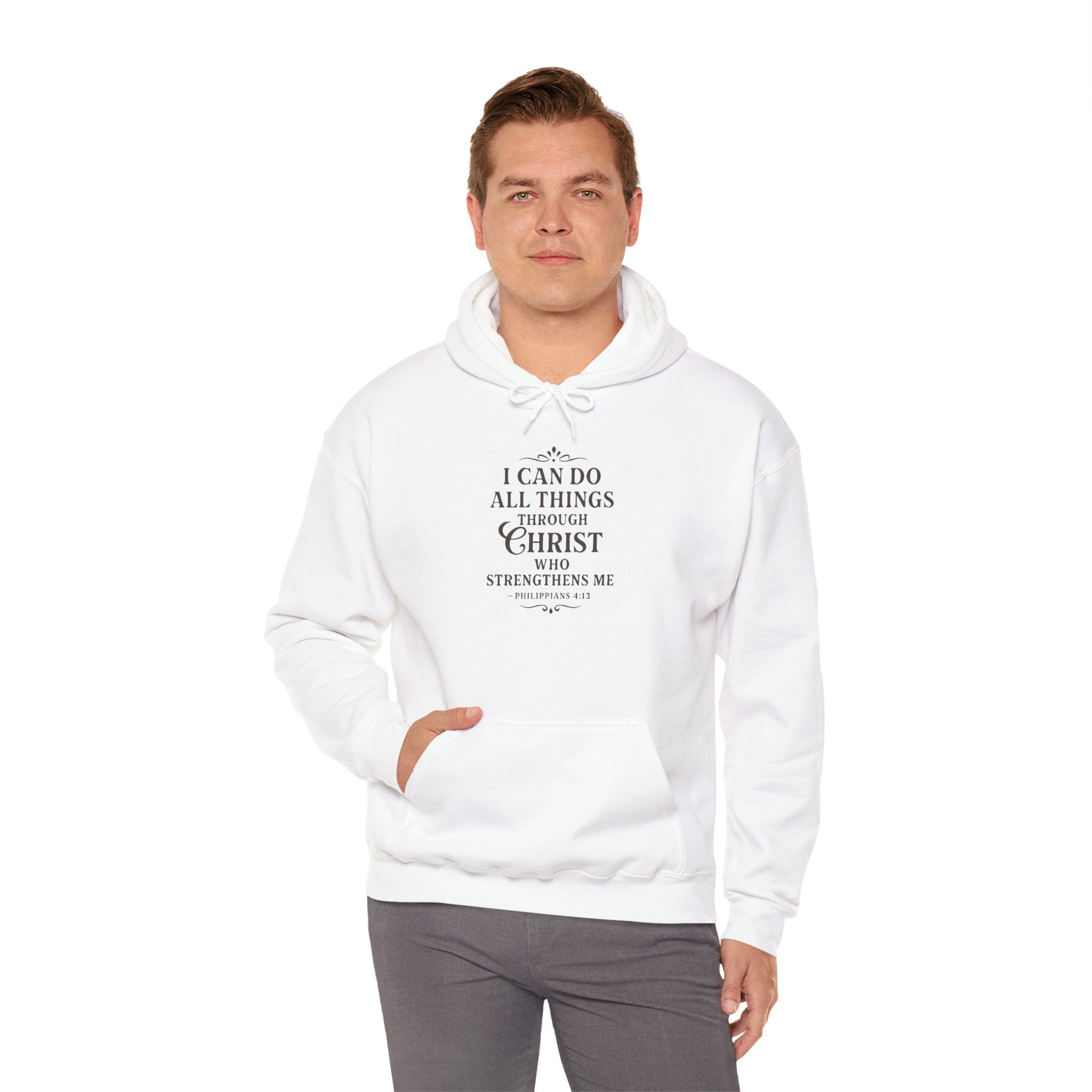 I can do all things through Christ who strengthens me. — Philippians 4:13 | Hoodie