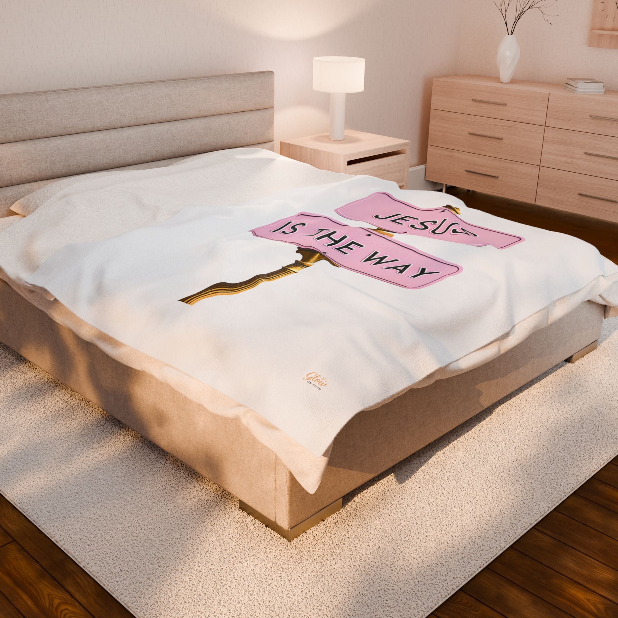 Jesus Is the Way | Cozy Velveteen Plush Blanket
