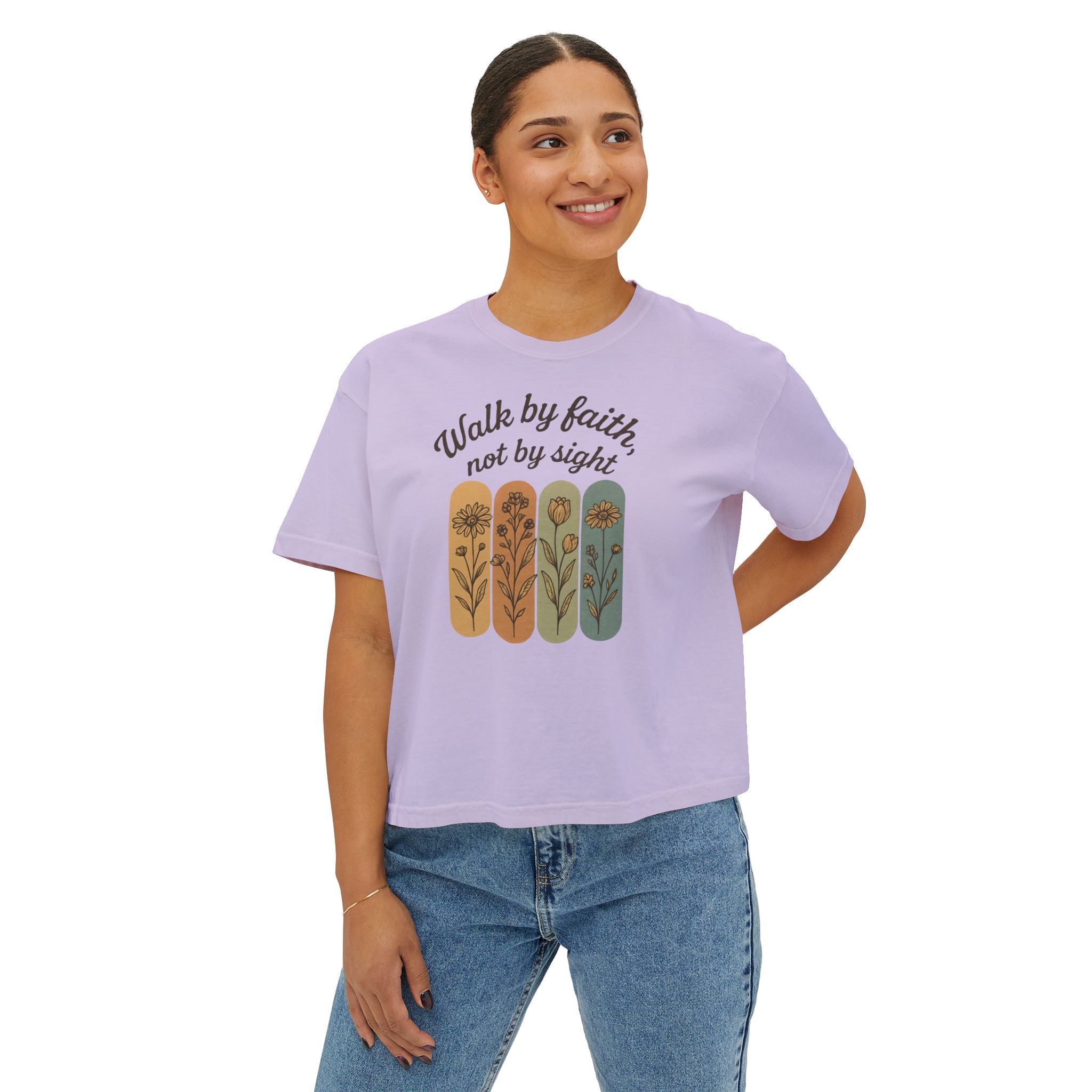 Walk by Faith, not by sight | Women's Boxy Tee