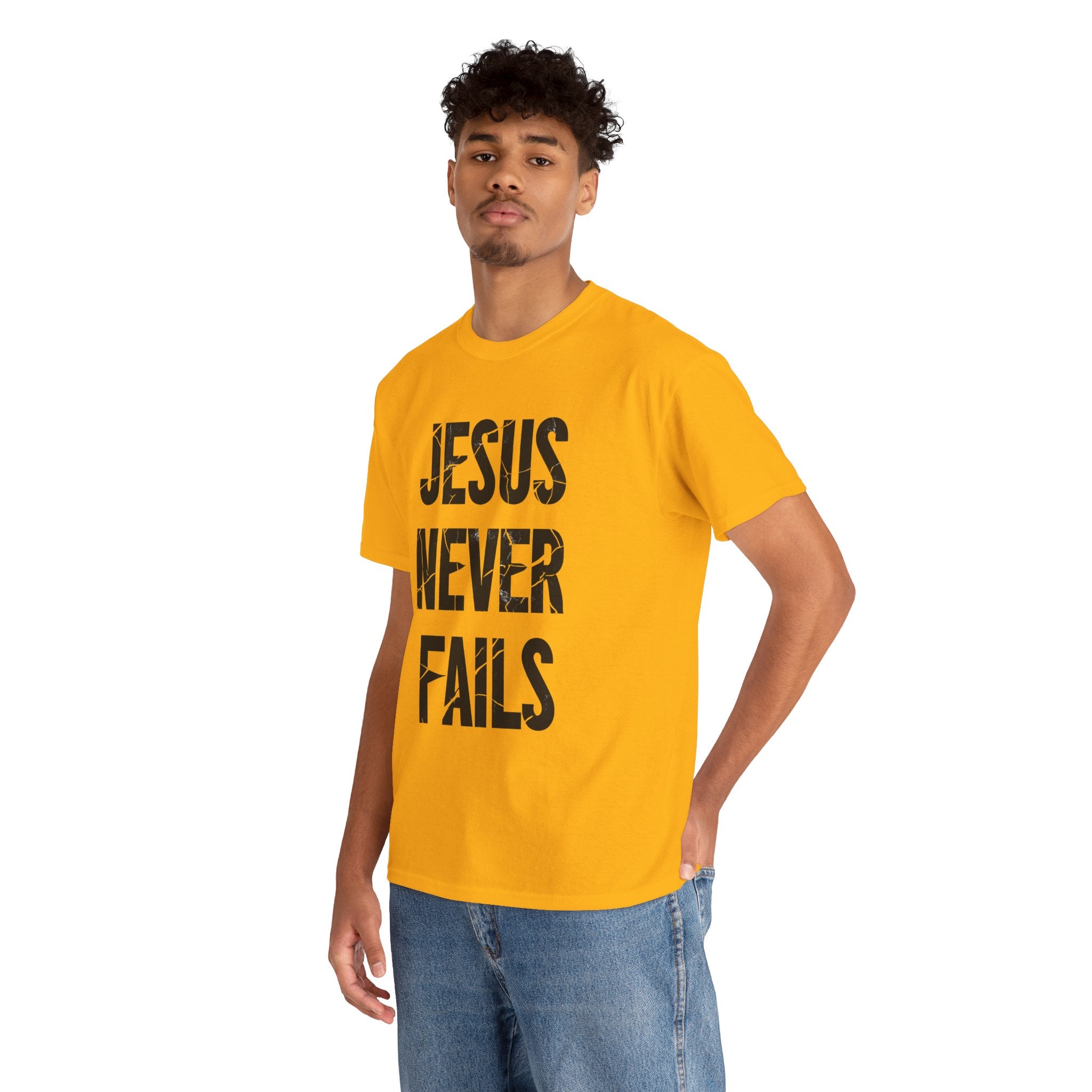 Jesus Never Fails | Unisex Heavy Cotton Tee