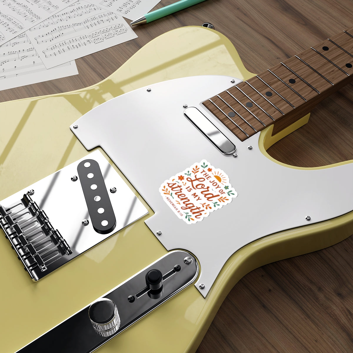 The joy of the Lord is my strength. — Nehemiah 8:10 | Die-Cut Stickers