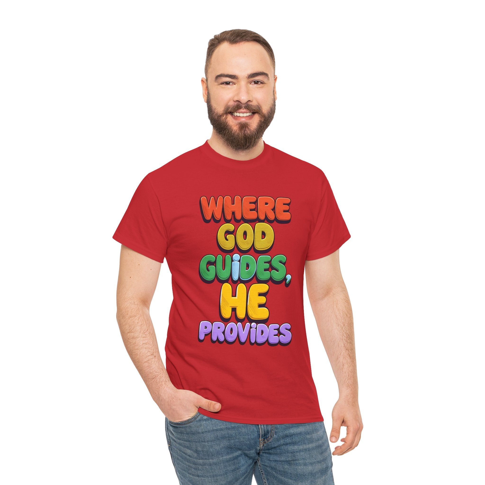 Where God Guides, He Provides | Unisex Cotton T-Shirt