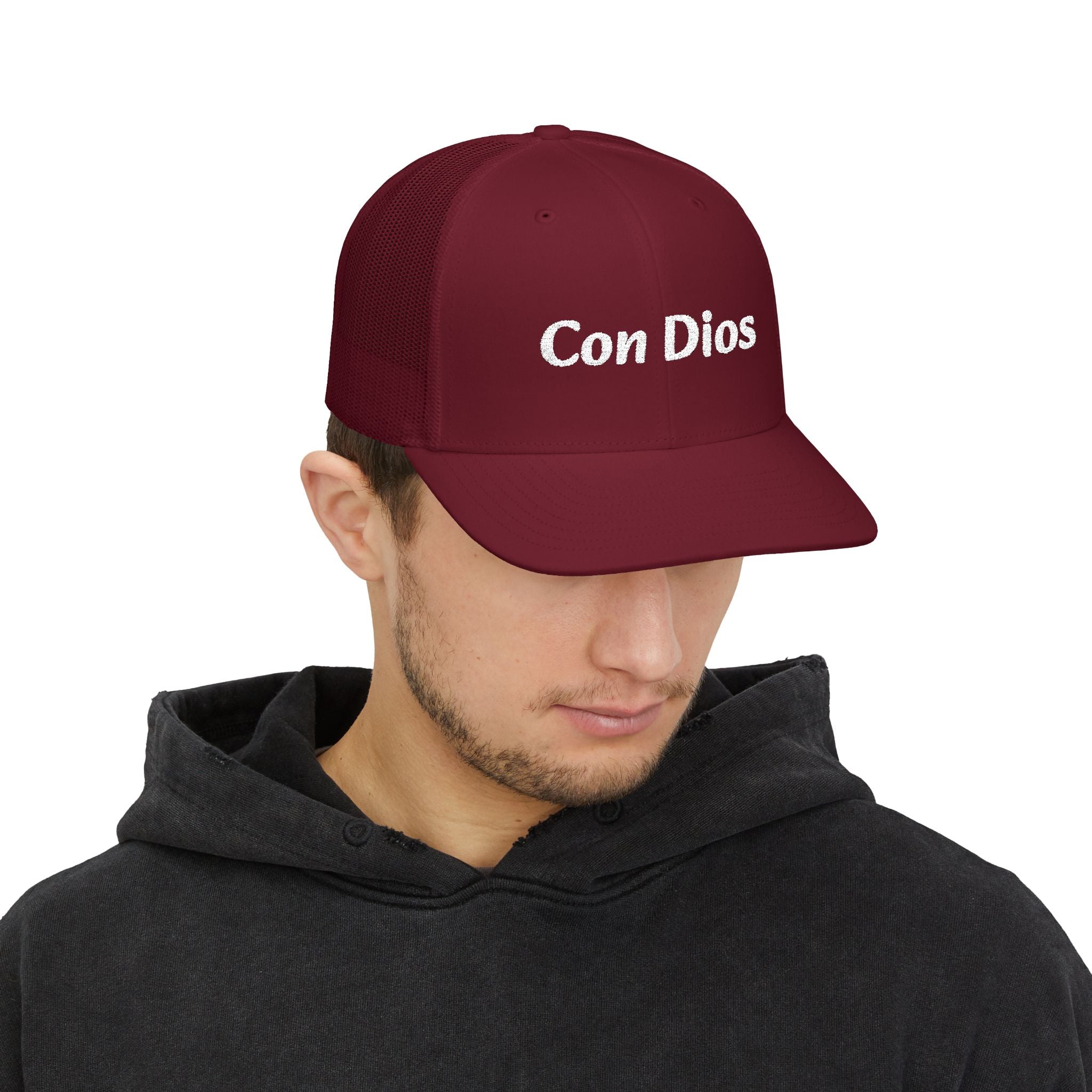 Con Dios | Embroidered Snapback Trucker Cap