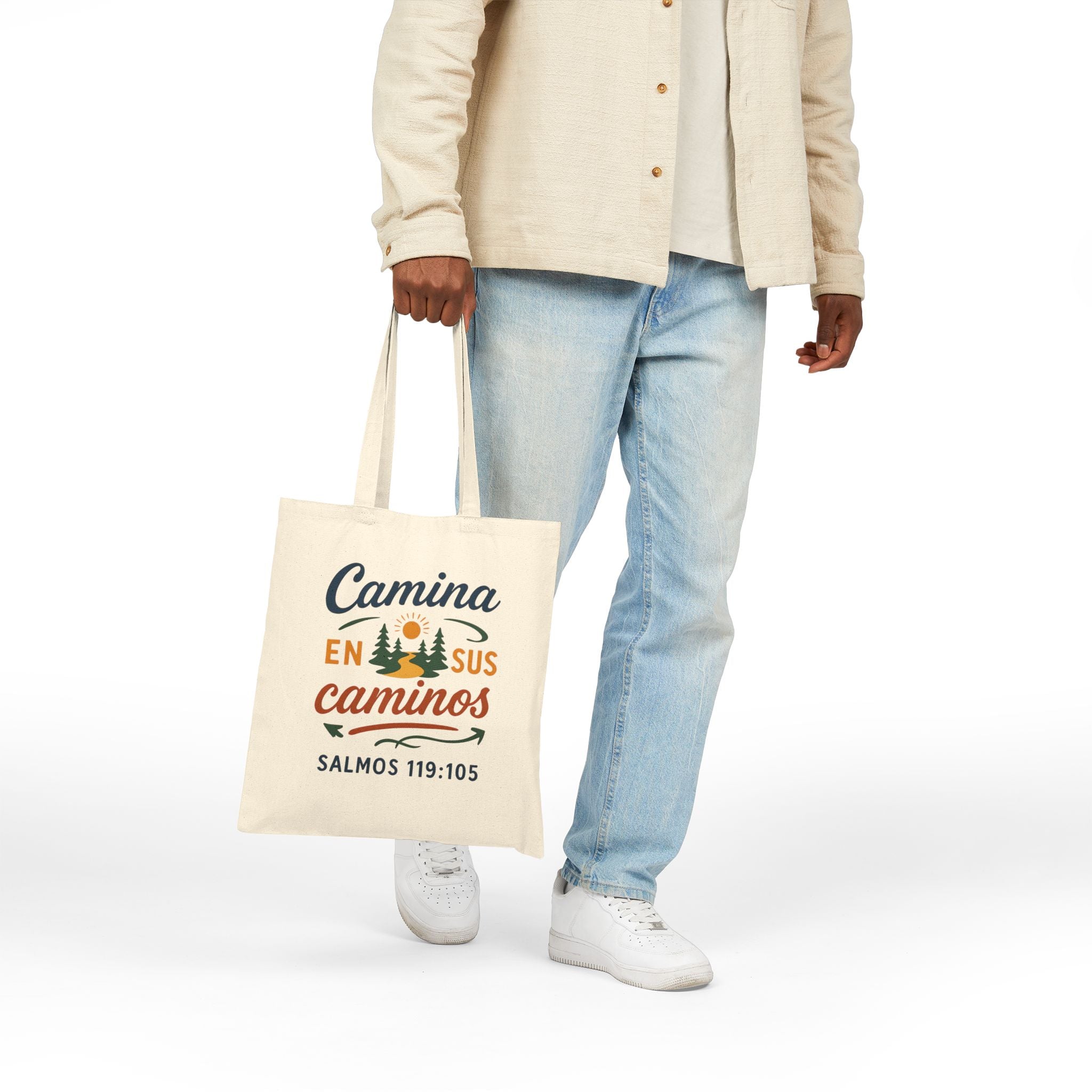 Camina en sus caminos | Cotton Canvas Tote Bag