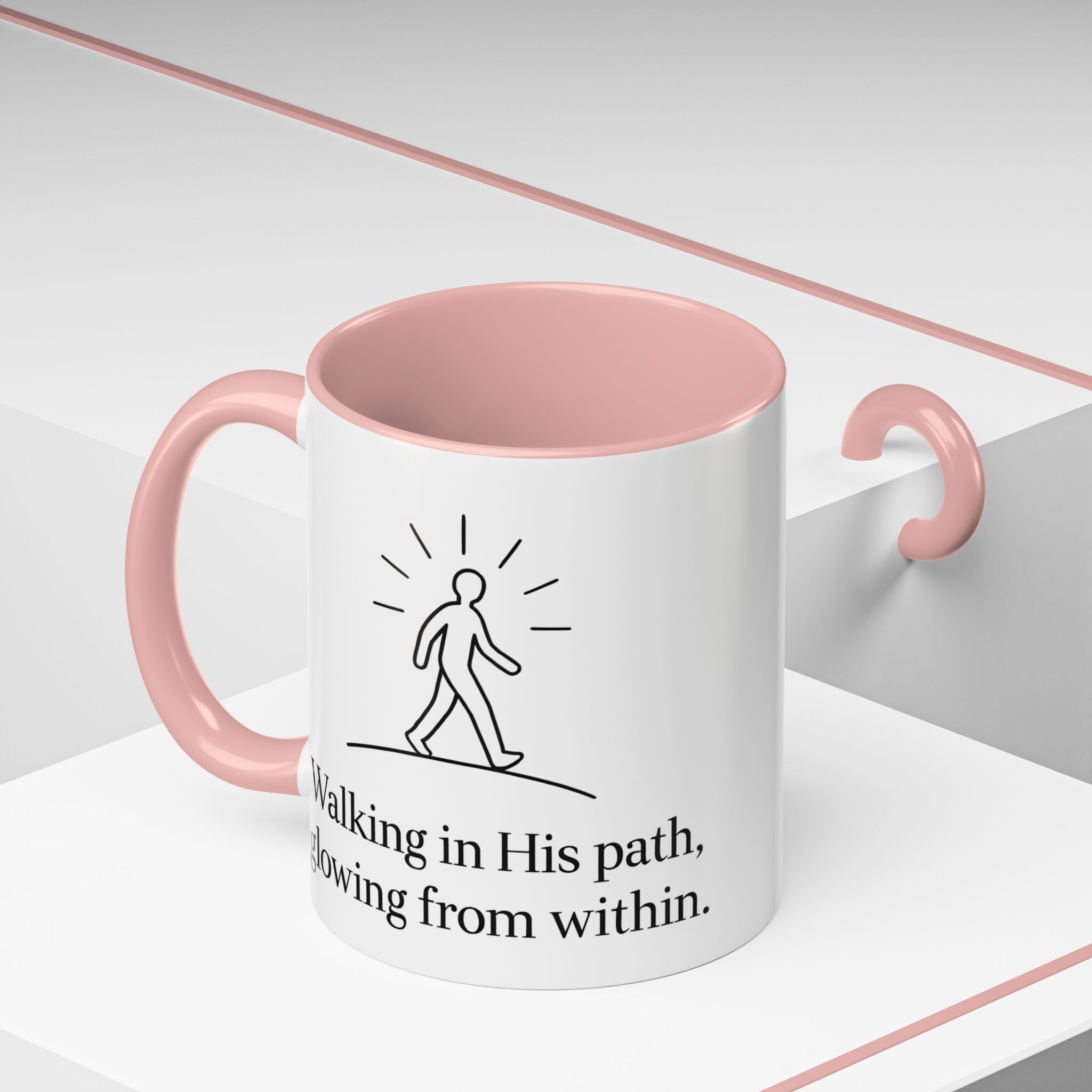 Walking in His path, glowing from within. |Coffee Mug
