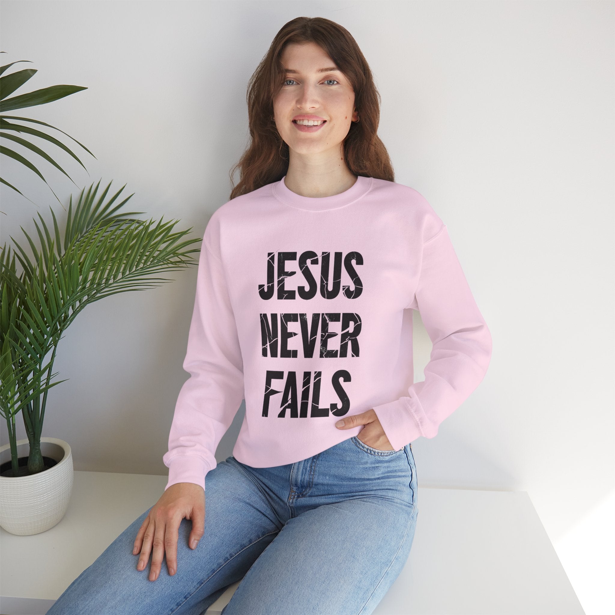Jesus Never Fails | Crewneck Sweatshirt