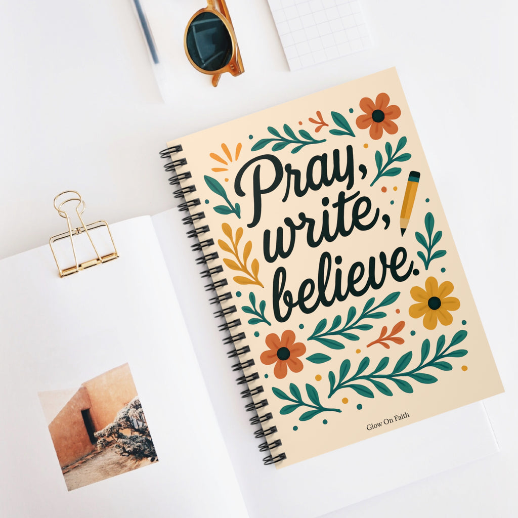Pray, write, believe. | Spiral Notebook