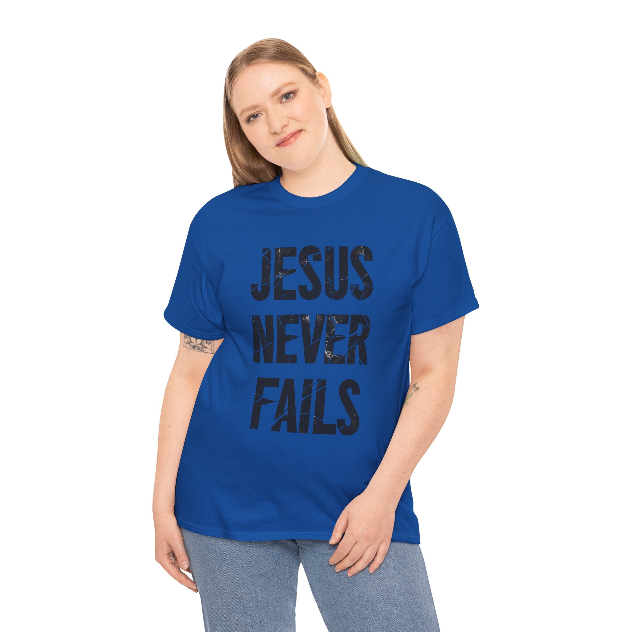 Jesus Never Fails | Unisex Heavy Cotton Tee