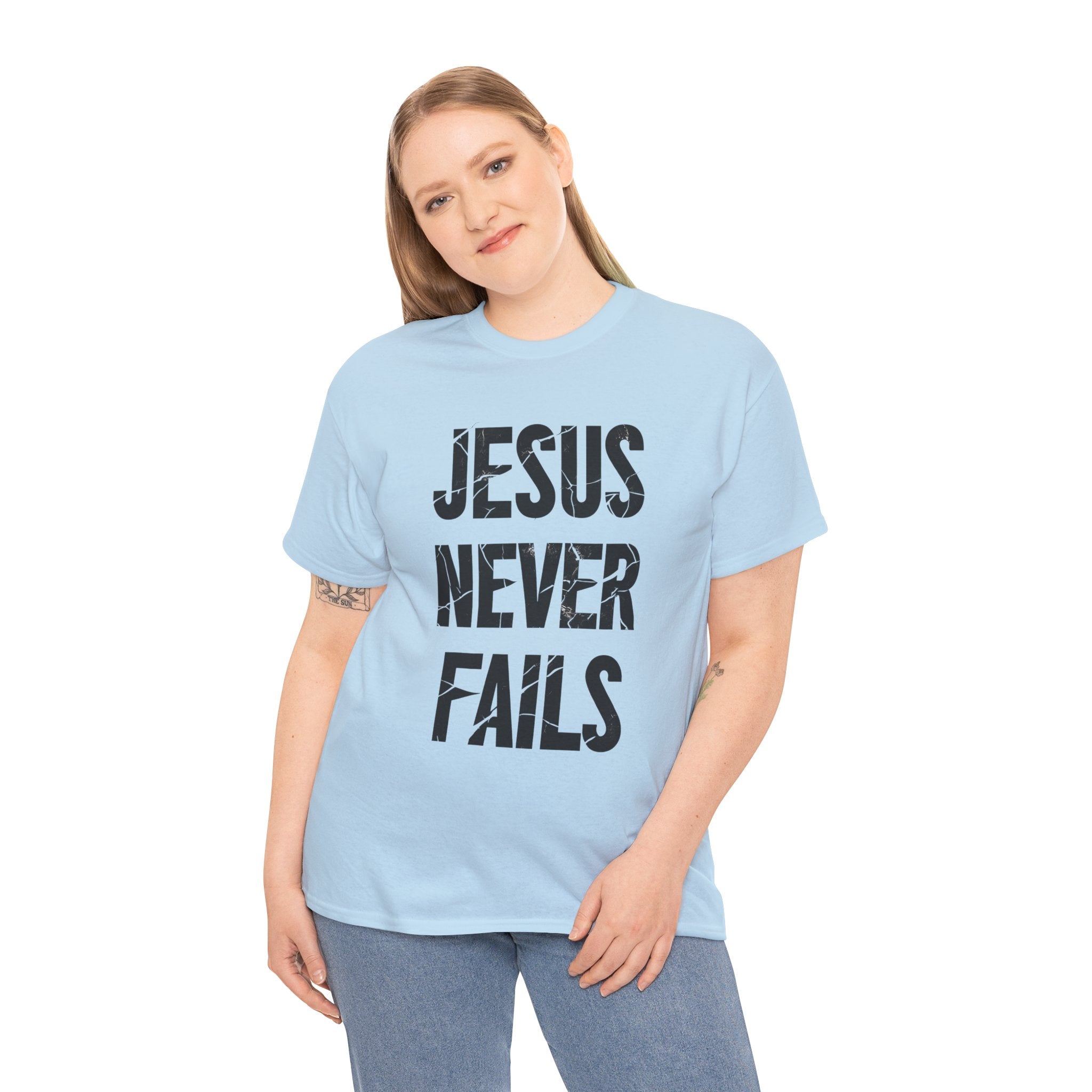 Jesus Never Fails | Unisex Heavy Cotton Tee