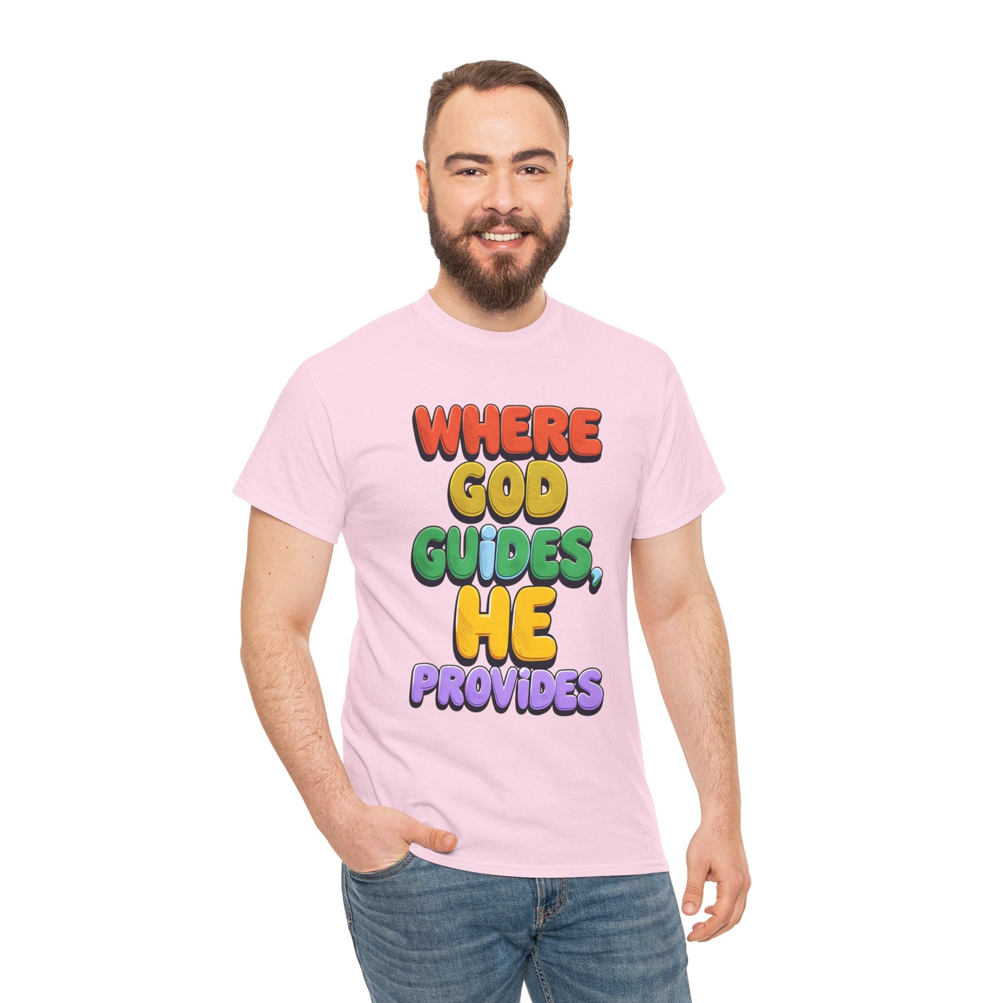 Where God Guides, He Provides | Unisex Cotton T-Shirt