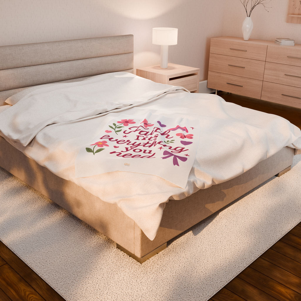 Faith | Cozy Velveteen Plush Blanket