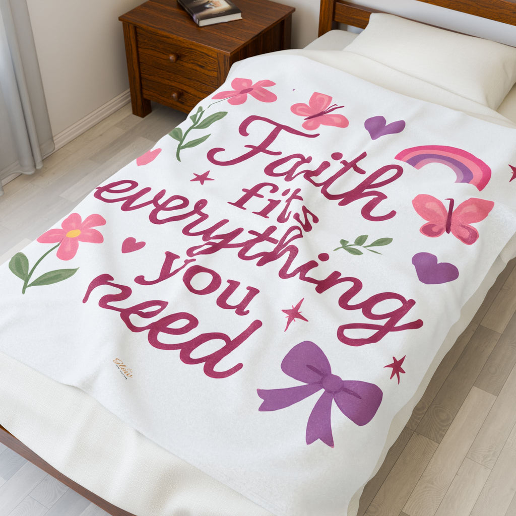 Faith | Cozy Velveteen Plush Blanket