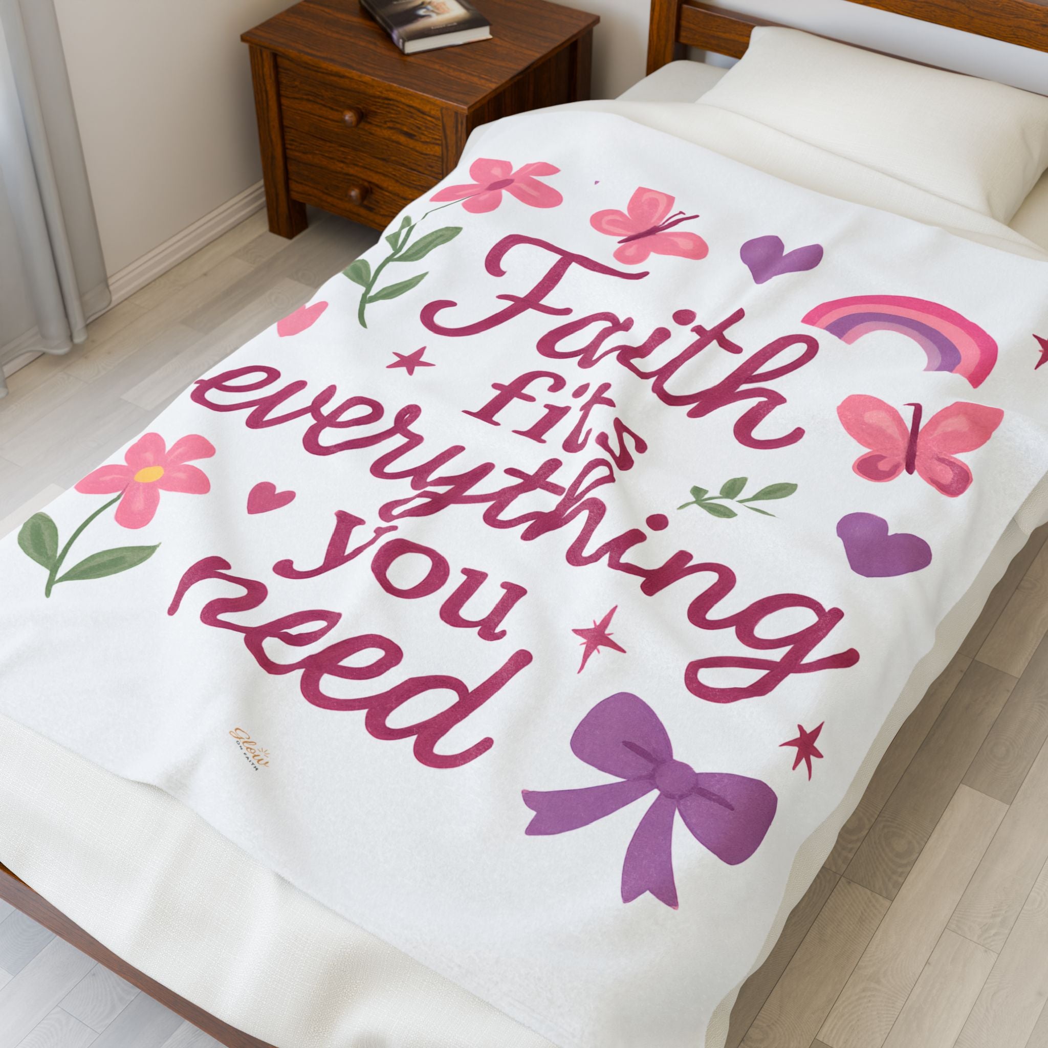 Faith | Cozy Velveteen Plush Blanket