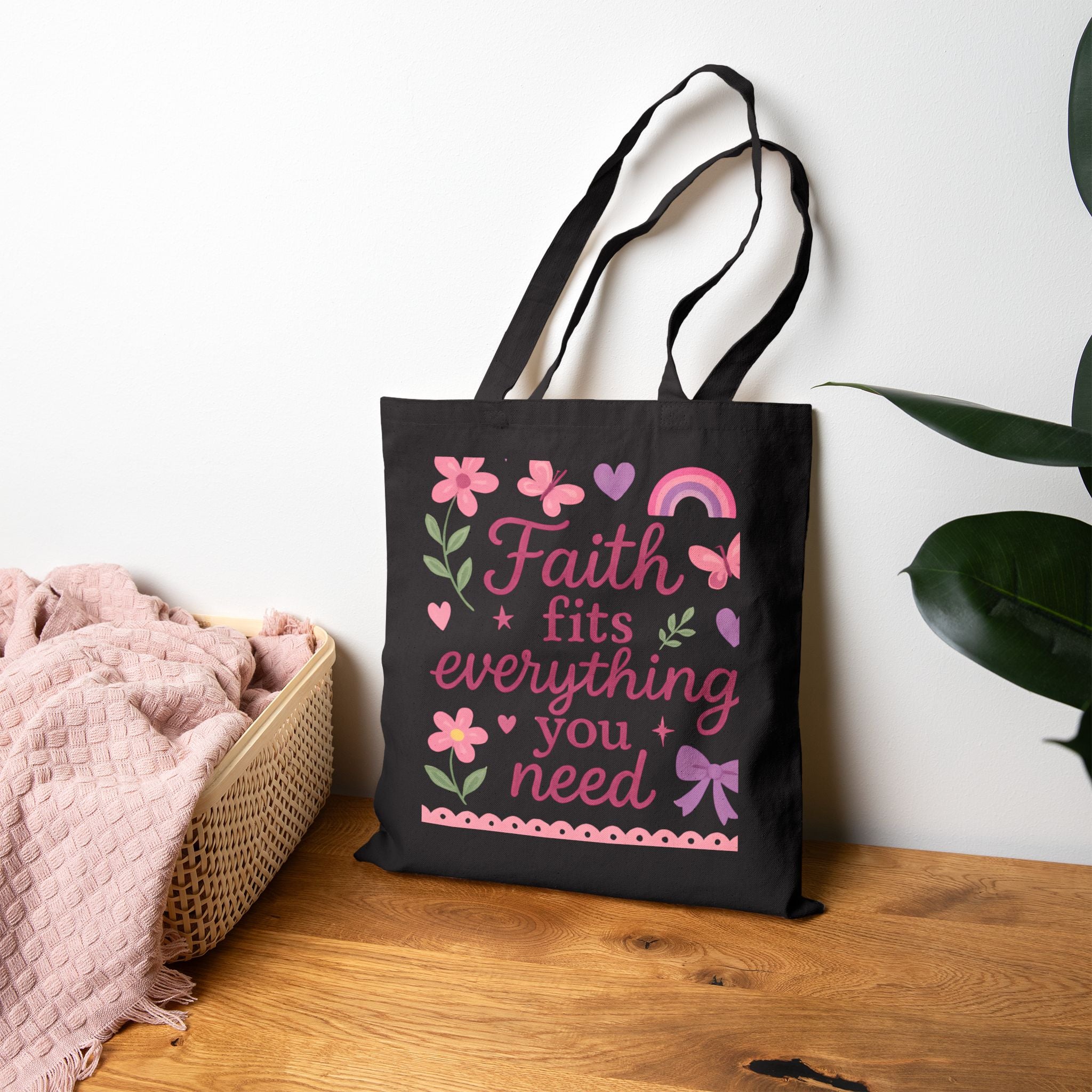 Faith fits everything you need. | Cotton Canvas Tote Bag