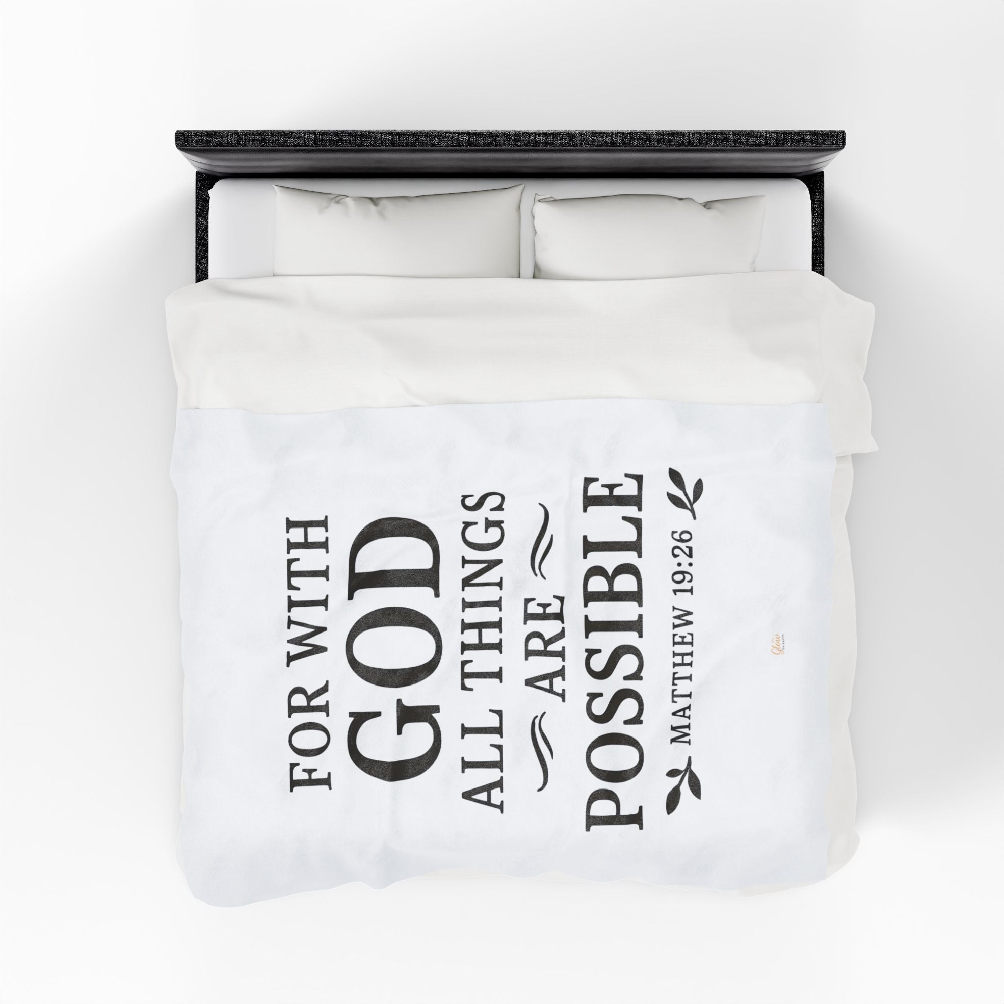 For with God all things are possible. — Matthew 19:26 | Cozy Velveteen Plush Blanket