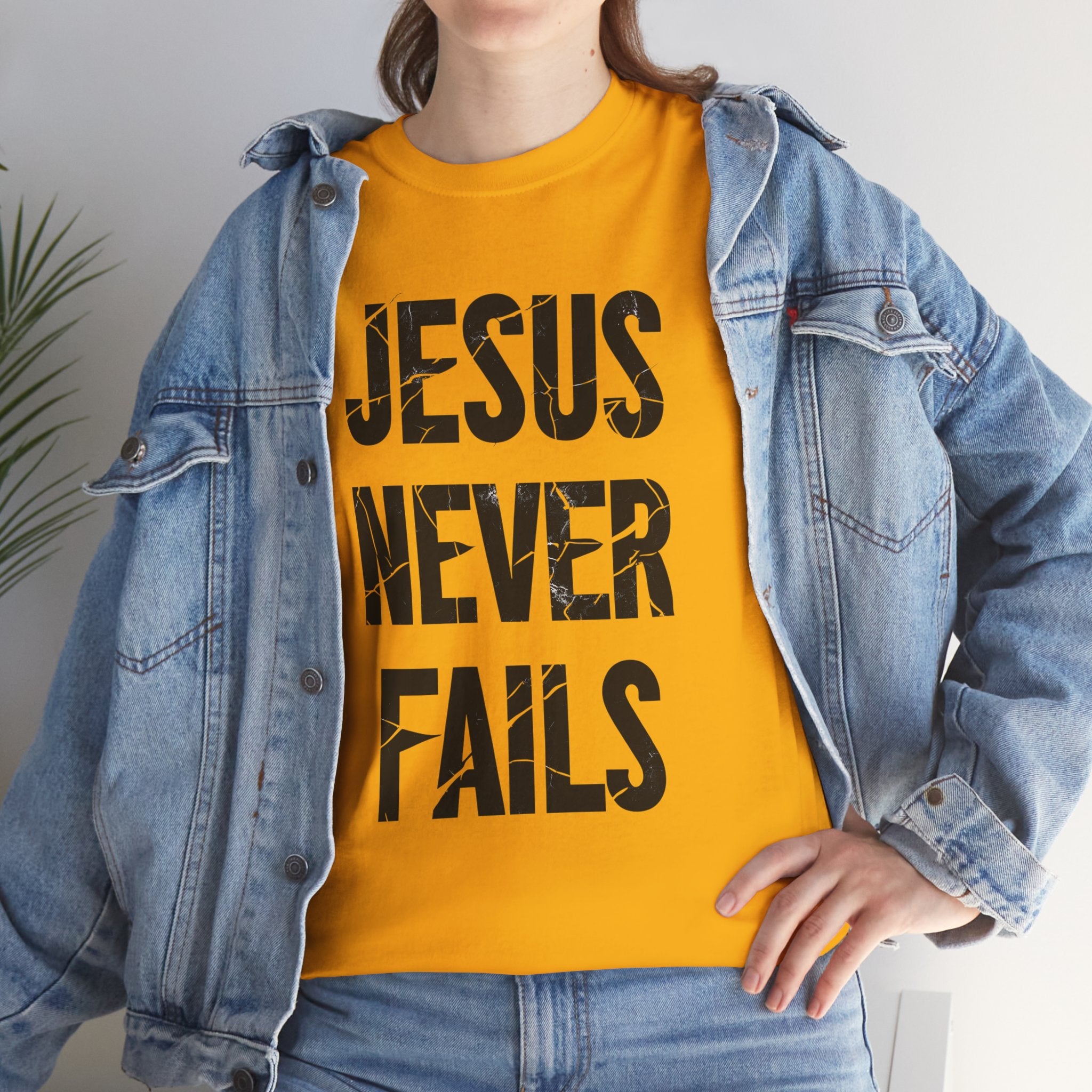 Jesus Never Fails | Unisex Heavy Cotton Tee
