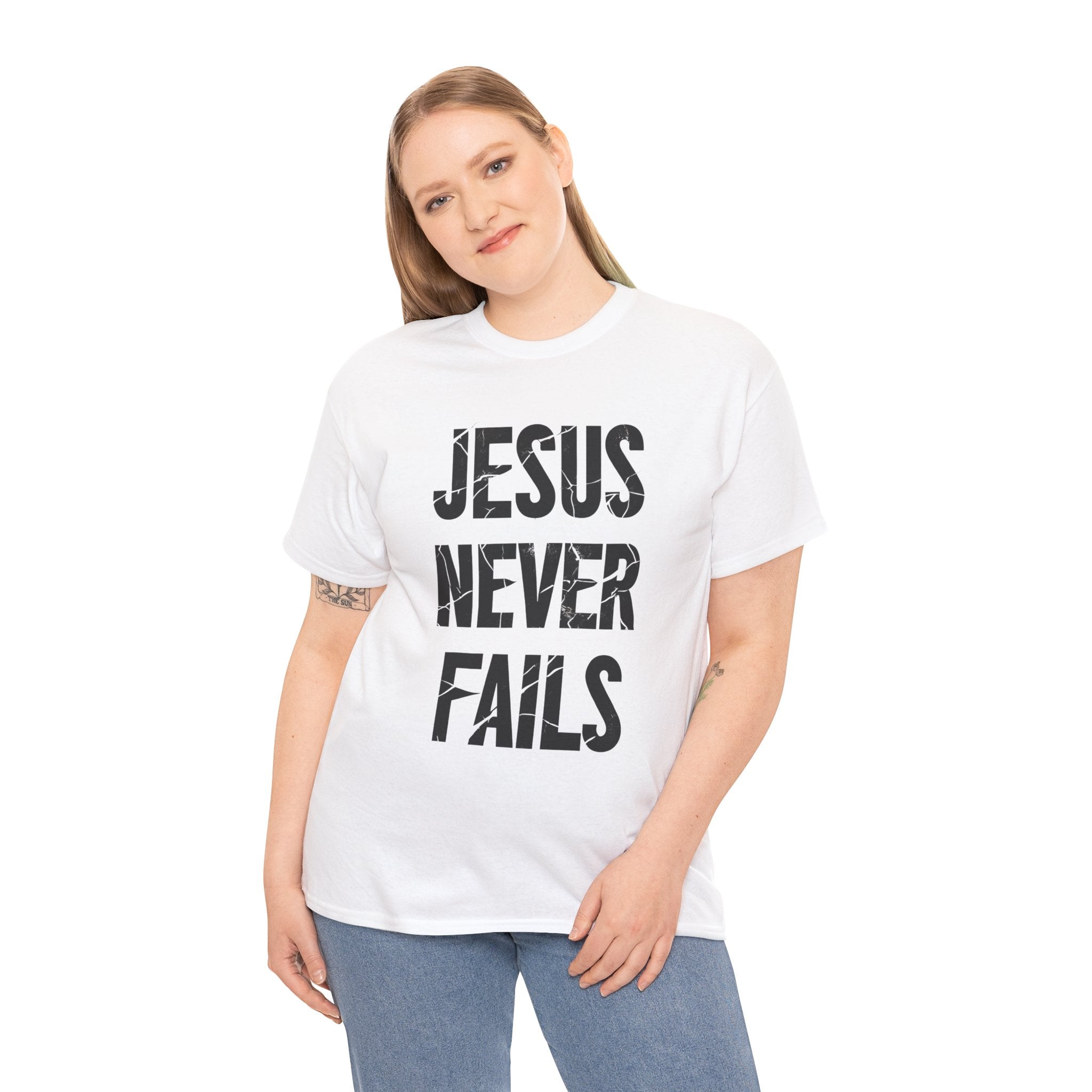Jesus Never Fails | Unisex Heavy Cotton Tee