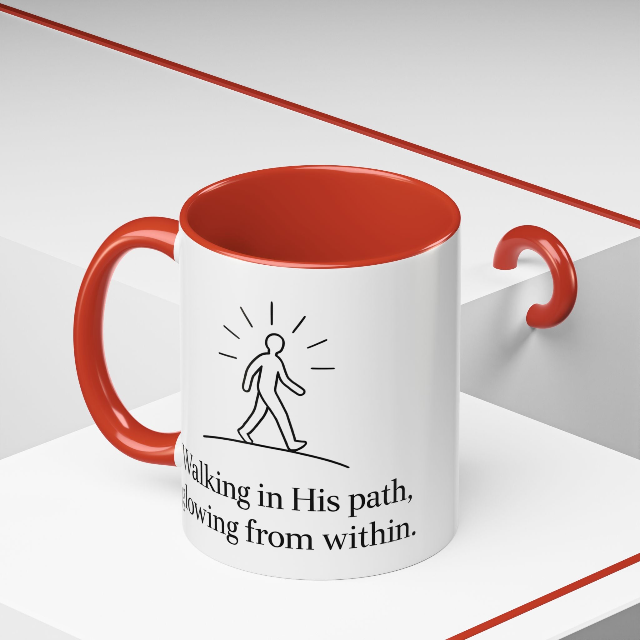 Walking in His path, glowing from within. |Coffee Mug