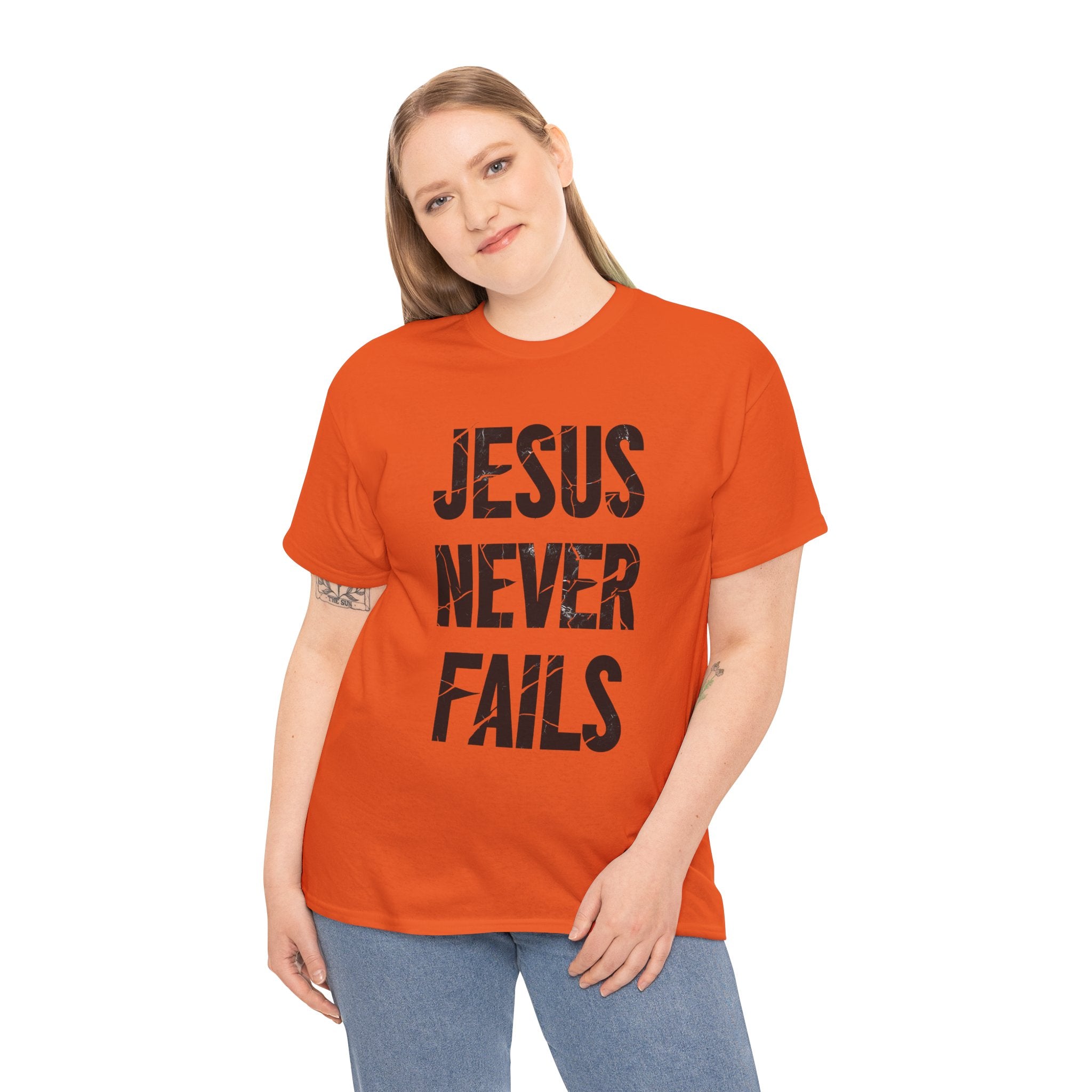 Jesus Never Fails | Unisex Heavy Cotton Tee