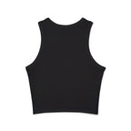 Lifted by His mercy, shining with strength. | Women's Micro Rib Racer Tank Top