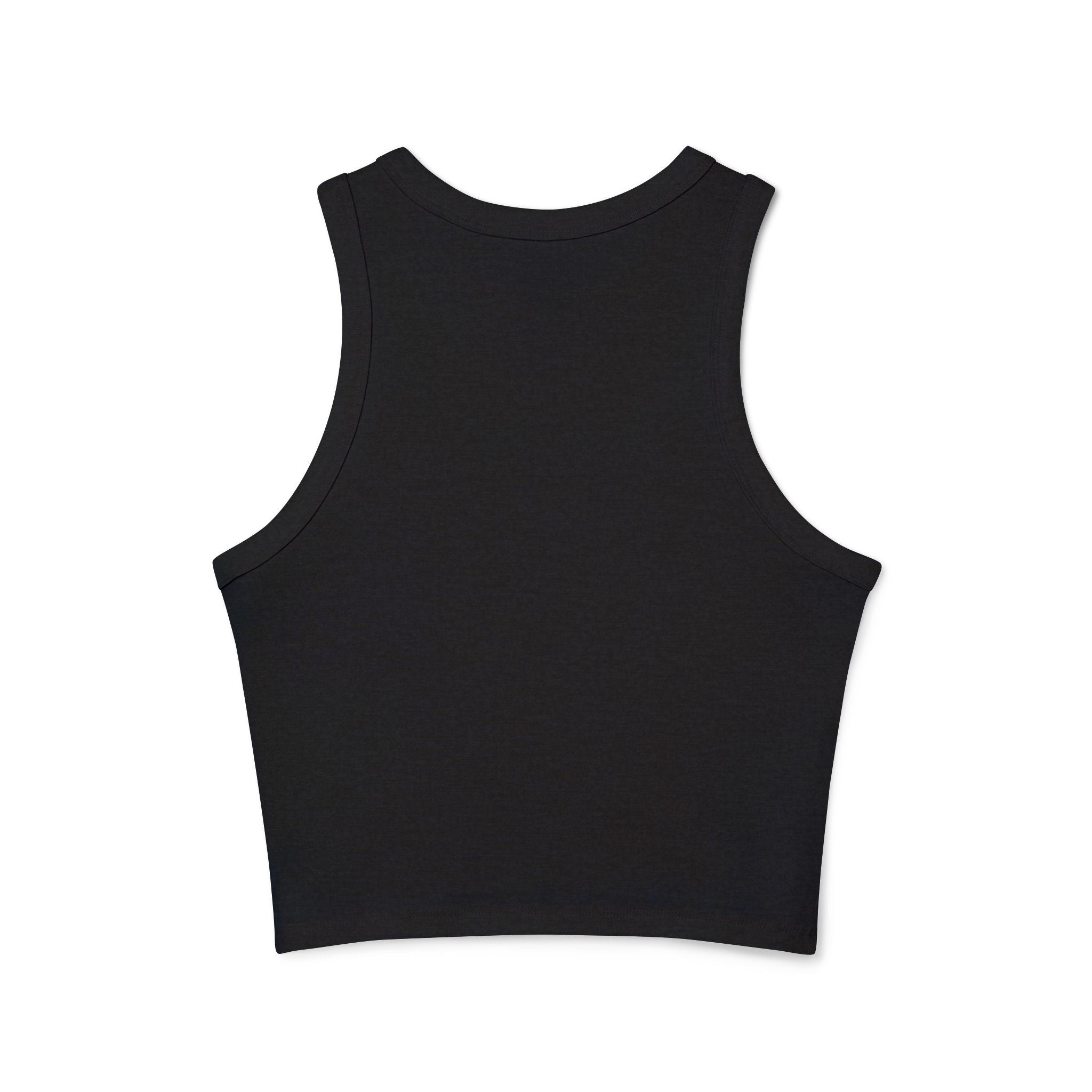 Lifted by His mercy, shining with strength. | Women's Micro Rib Racer Tank Top