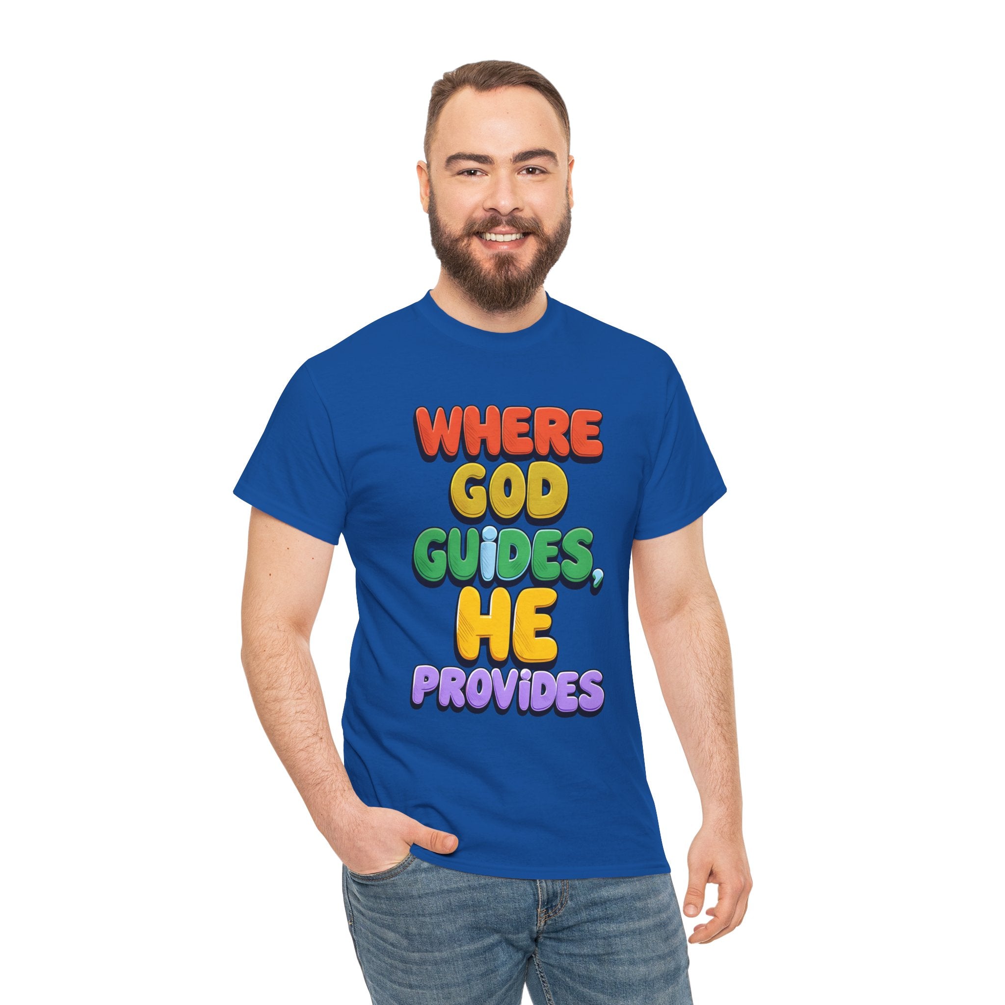 Where God Guides, He Provides | Unisex Cotton T-Shirt