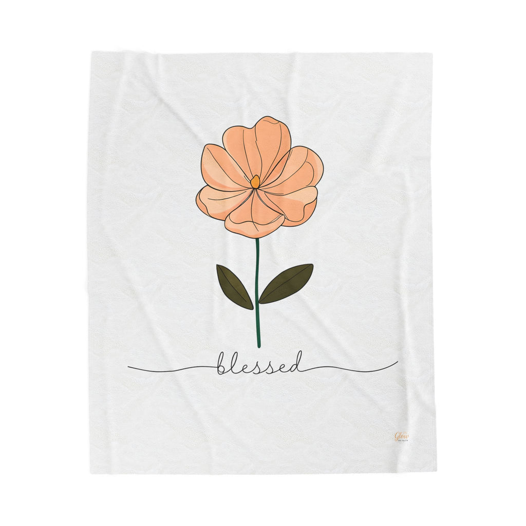 Blessed | Cozy Floral Velveteen Plush Blanket