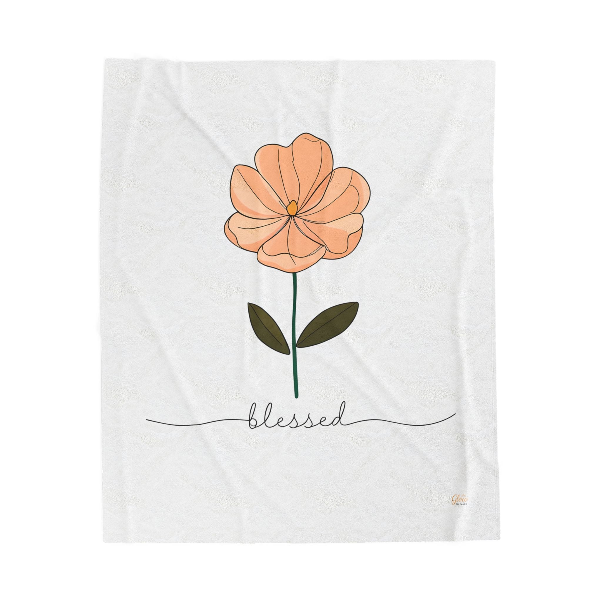 Blessed | Cozy Floral Velveteen Plush Blanket