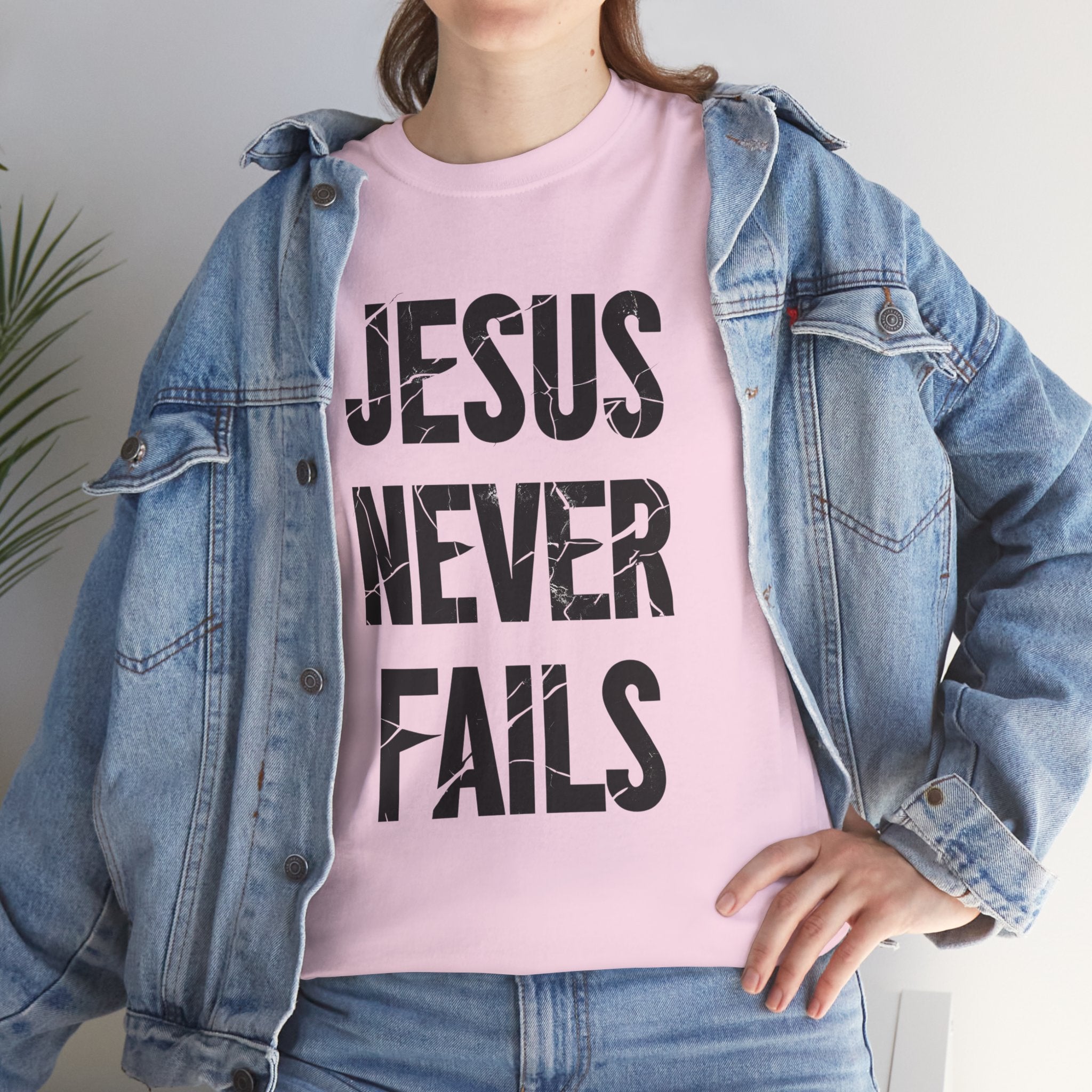 Jesus Never Fails | Unisex Heavy Cotton Tee