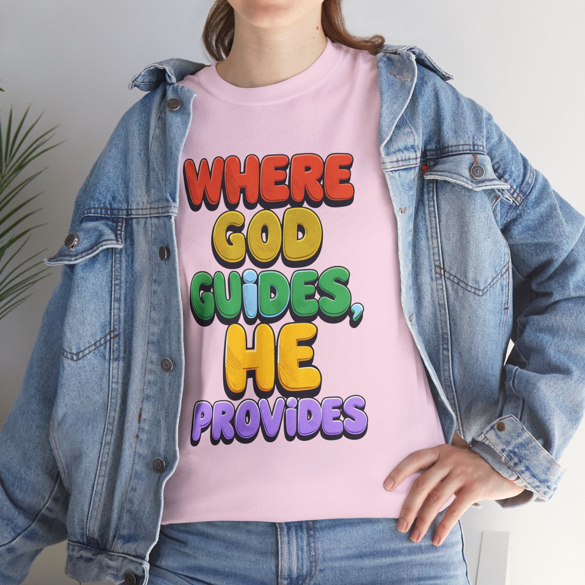 Where God Guides, He Provides | Unisex Cotton T-Shirt
