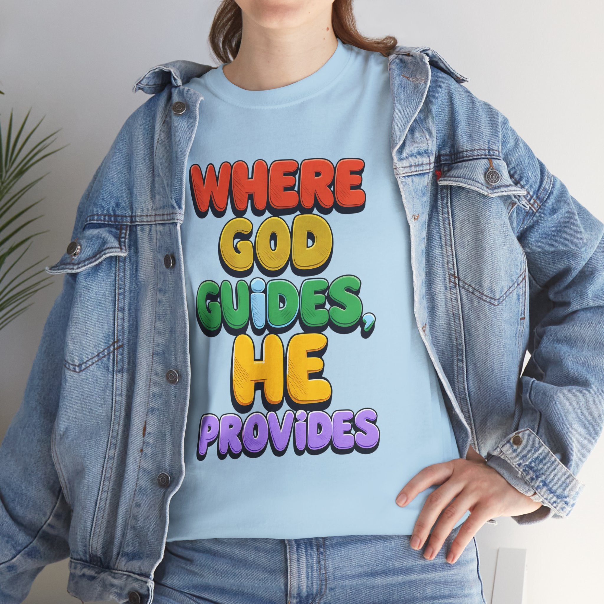 Where God Guides, He Provides | Unisex Cotton T-Shirt