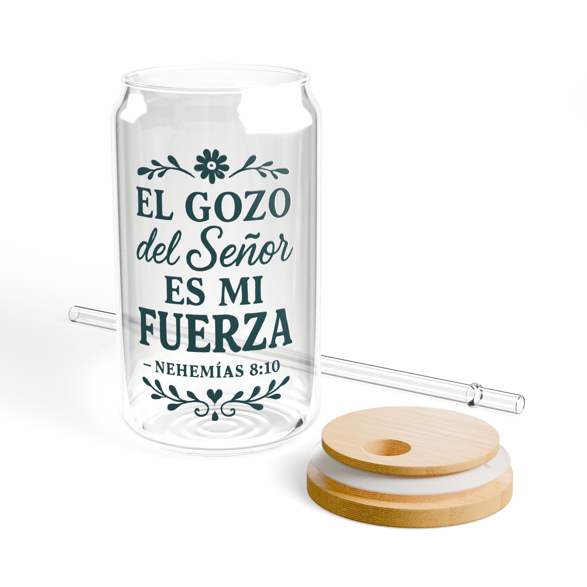 El gozo del Señor es mi fuerza. — Nehemías 8:10 | Sipper Glass, 16oz