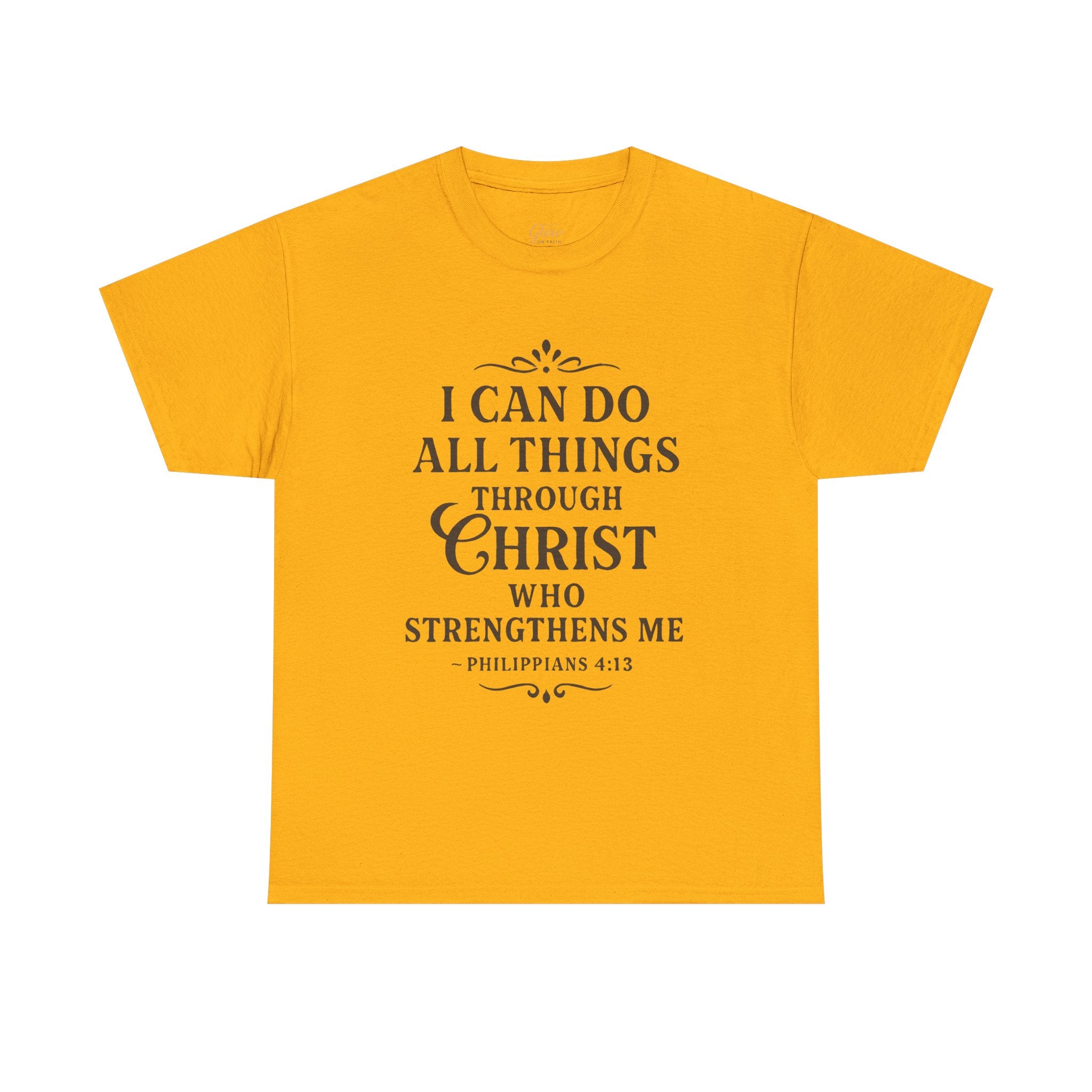 I can do all things through Christ who strengthens me. — Philippians 4:13 | Unisex Heavy Cotton T-Shirt